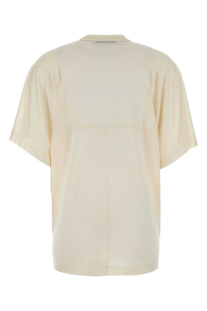 Ivory Silk Oversize T-Shirt Ecru Exterior