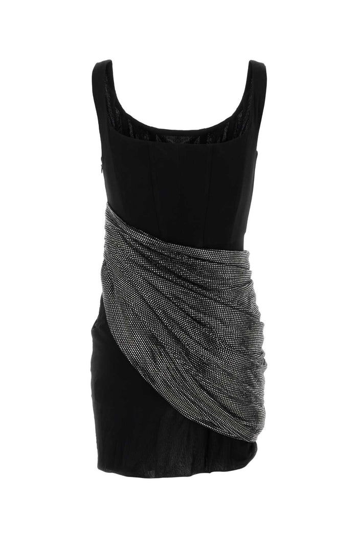 Black Viscose Mini Dress Abiti