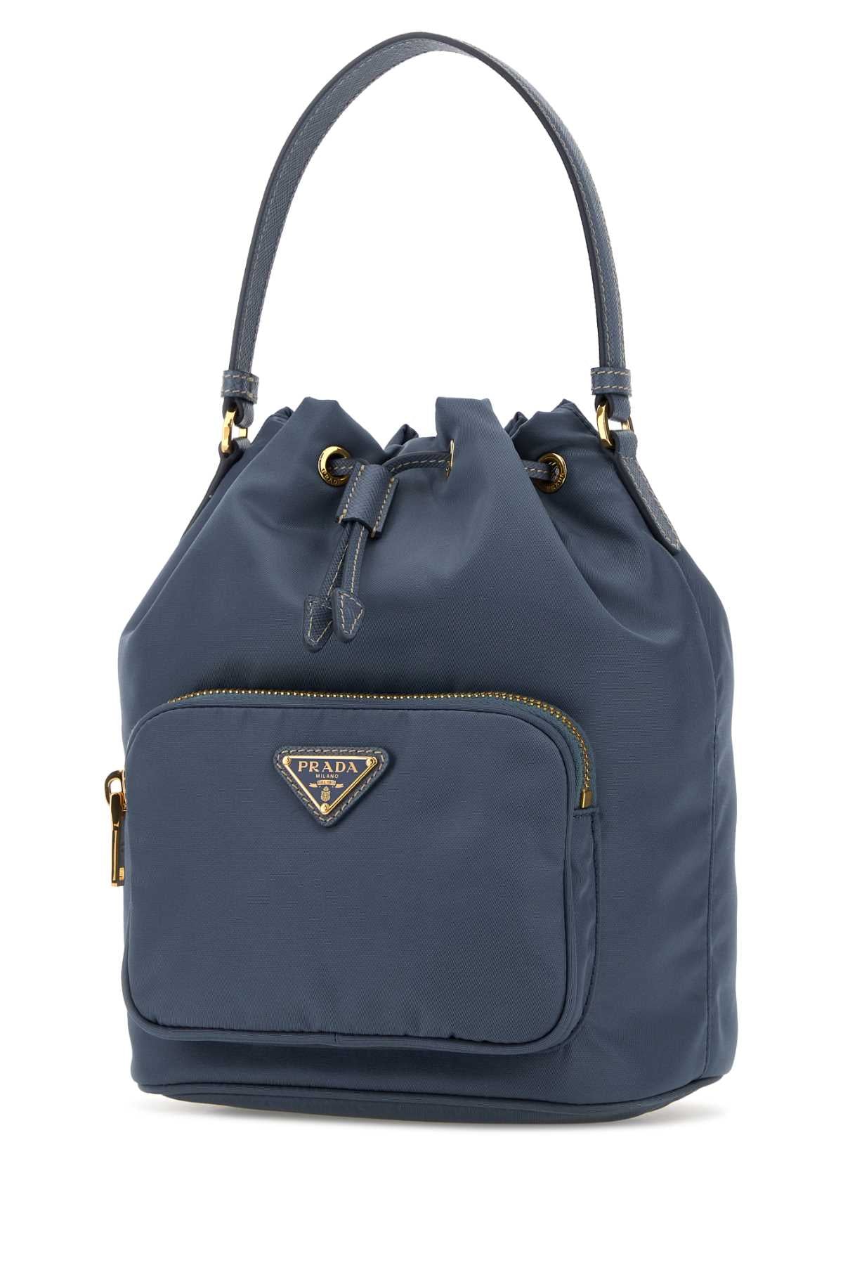 Cerulean Blue Re-Nylon Duet Bucket Bag Aviazione Borse A Secchiello