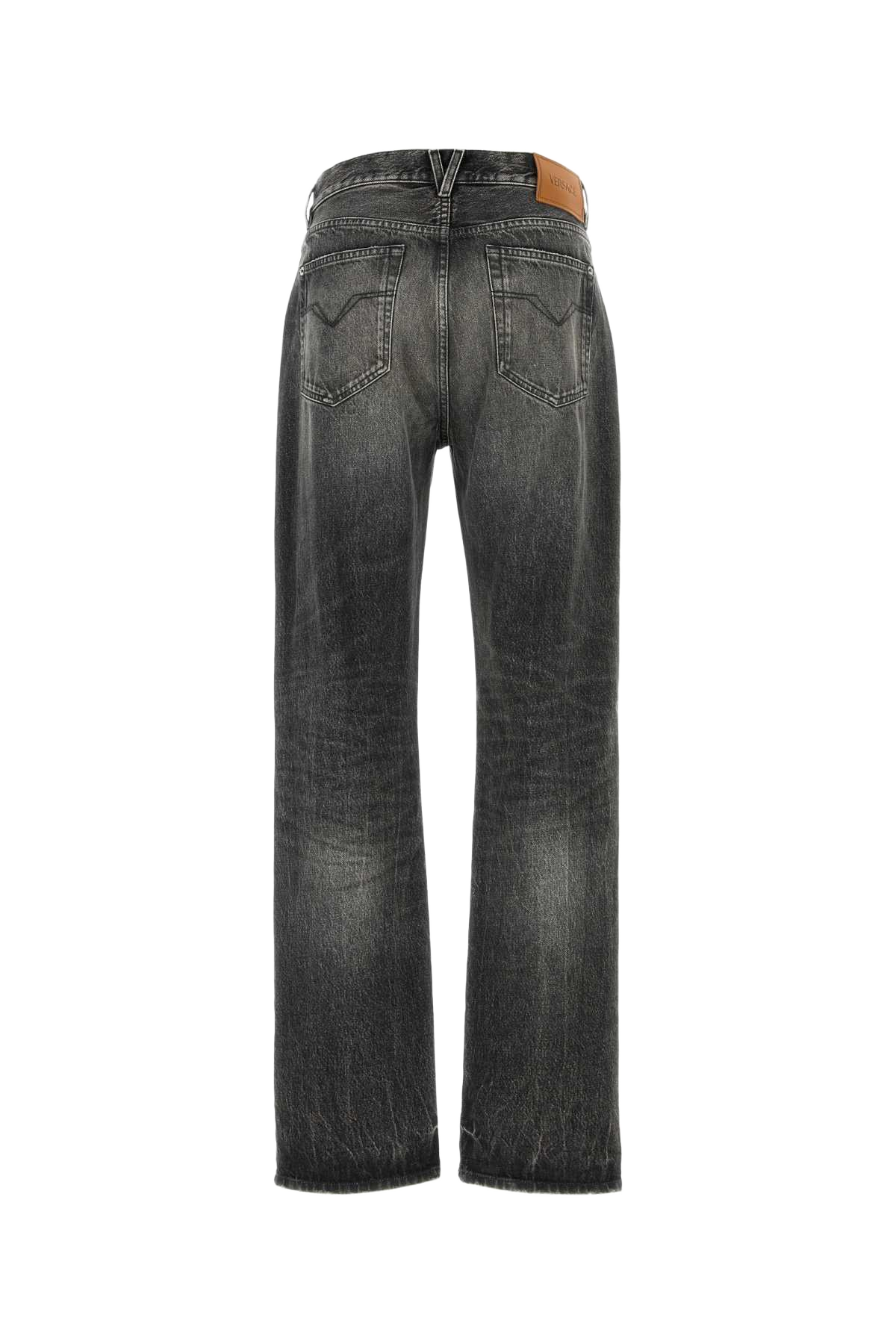 Black Denim Jeans Mediumgrey Exterior: Cotton