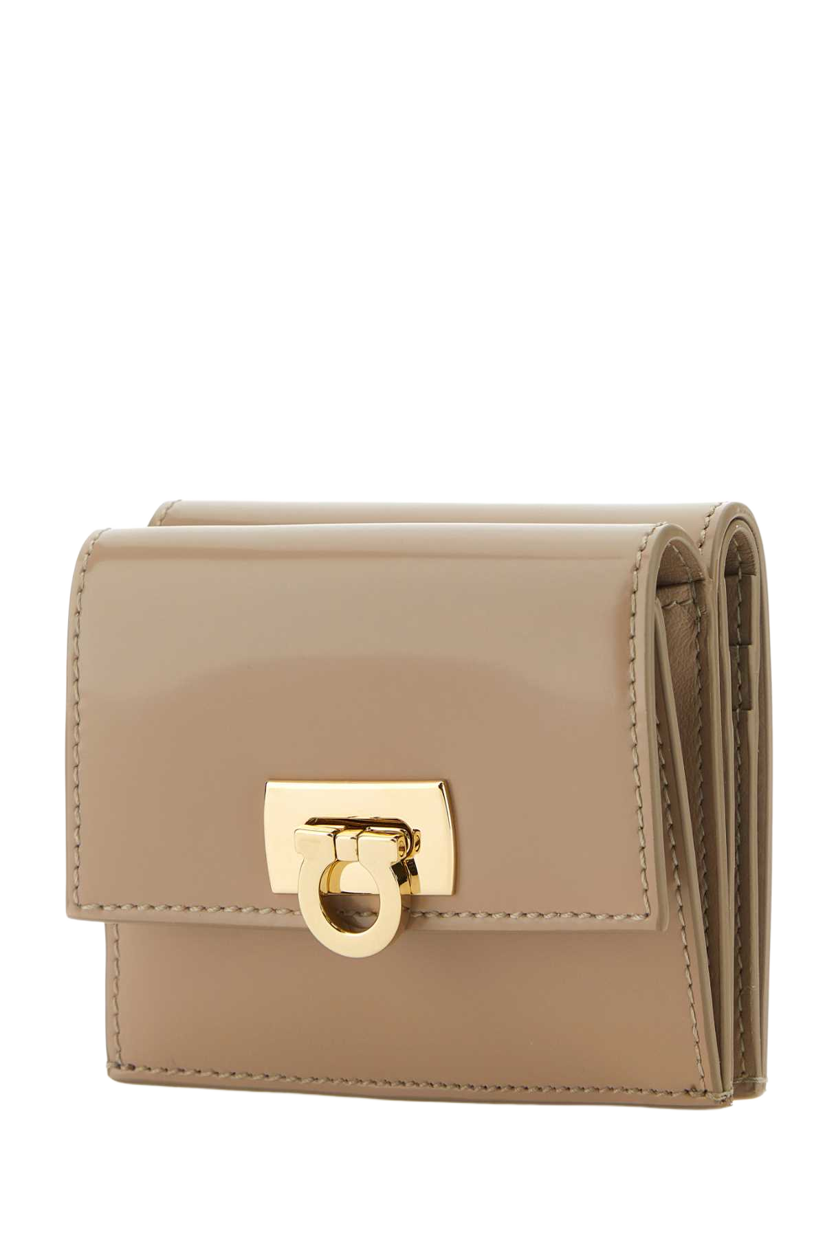 Beige Leather Wallet Portafogli