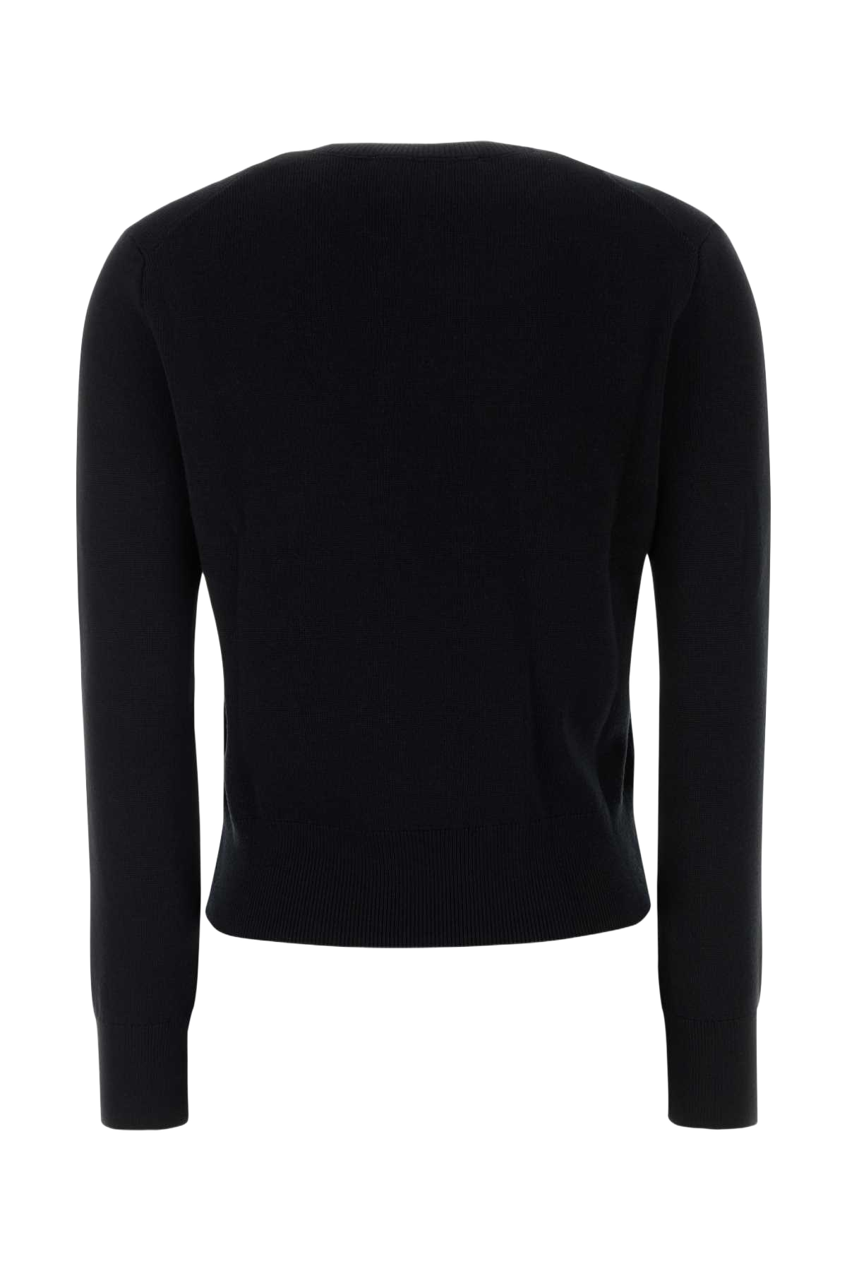 Black Wool Sweater Blackred Exterior: Merino Maglieria