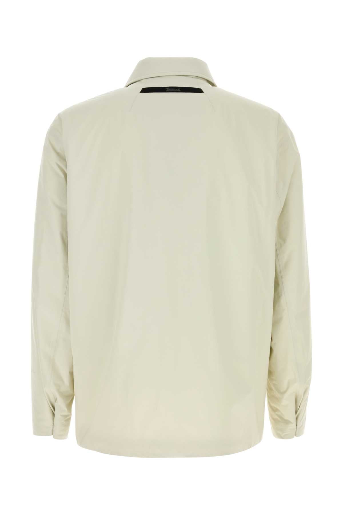 Ivory Nylon Padded Jacket Pannascuro Giubbini