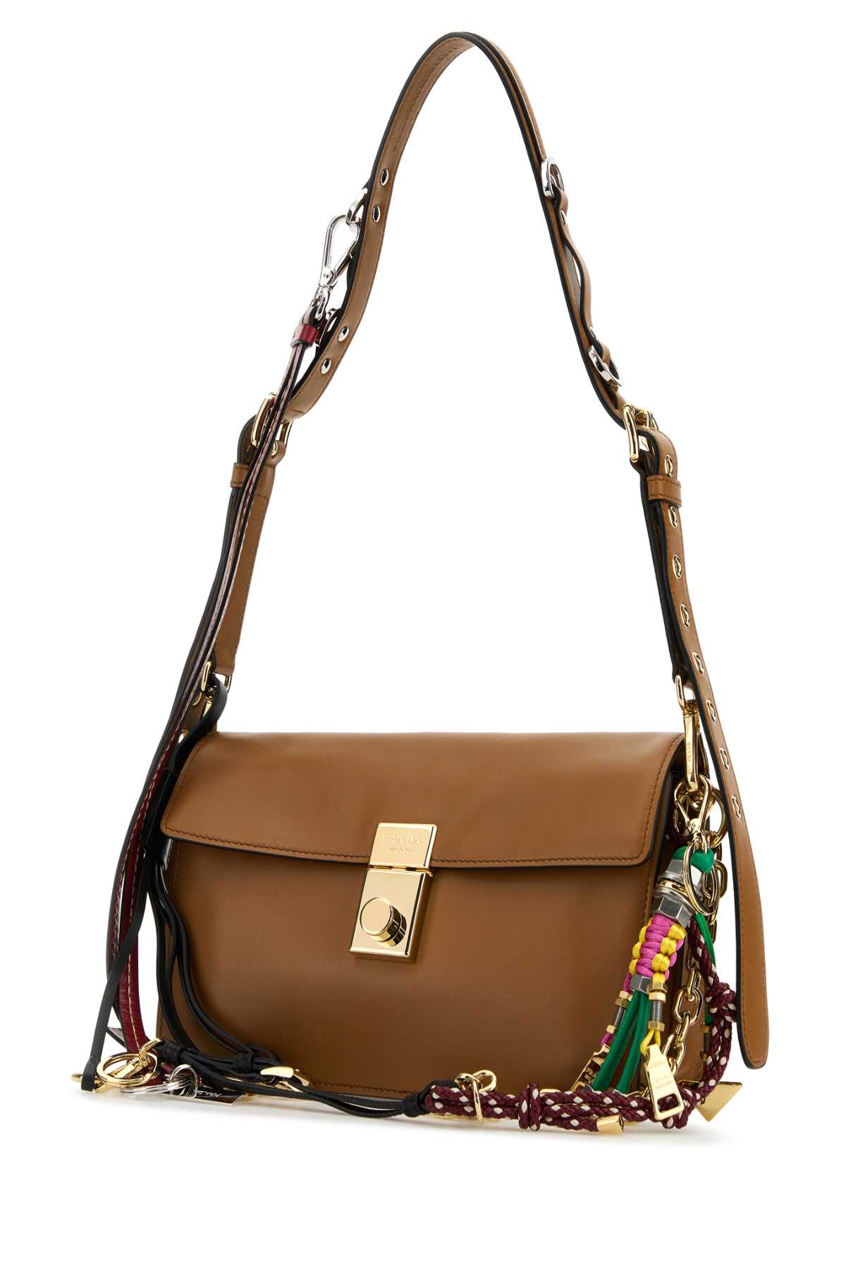 Caramel Leather Small Prada Soft Sound Shoulder Bag Caramel0n Vitello Borse A Tracolla