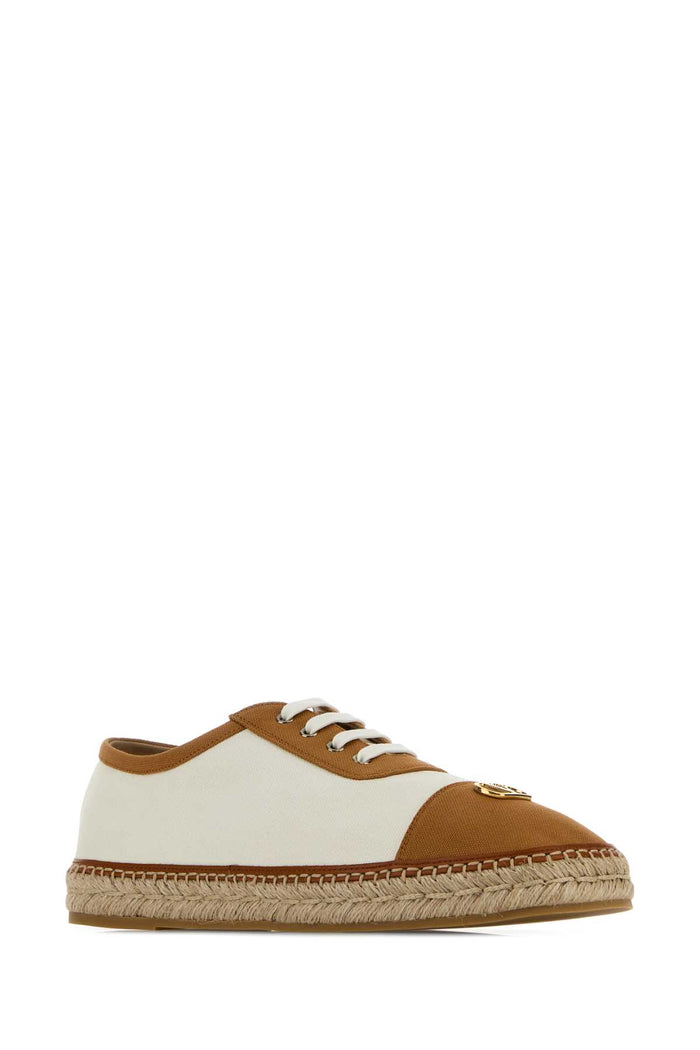 Two-Tone Canvas Espadrilles Ivorynocciolaroastedpecan Cotton Espadrillas