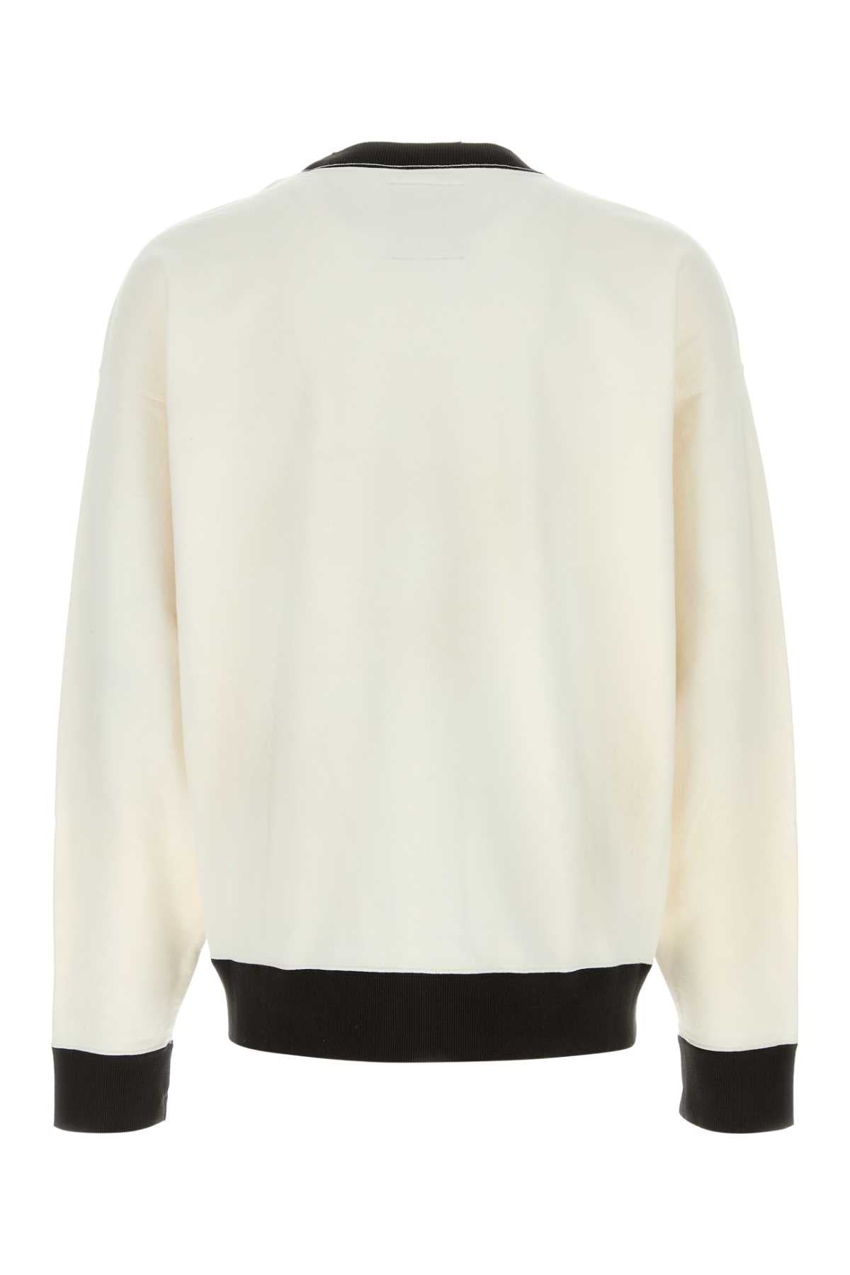 White Cotton Oversize Sweatshirt Exterior: Maglie