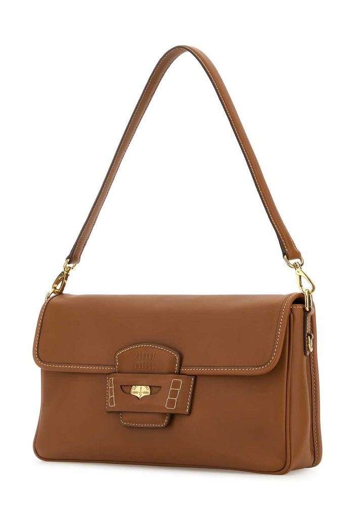 Caramel Leather Penny Shoulder Bag Cognac Borse A Mano