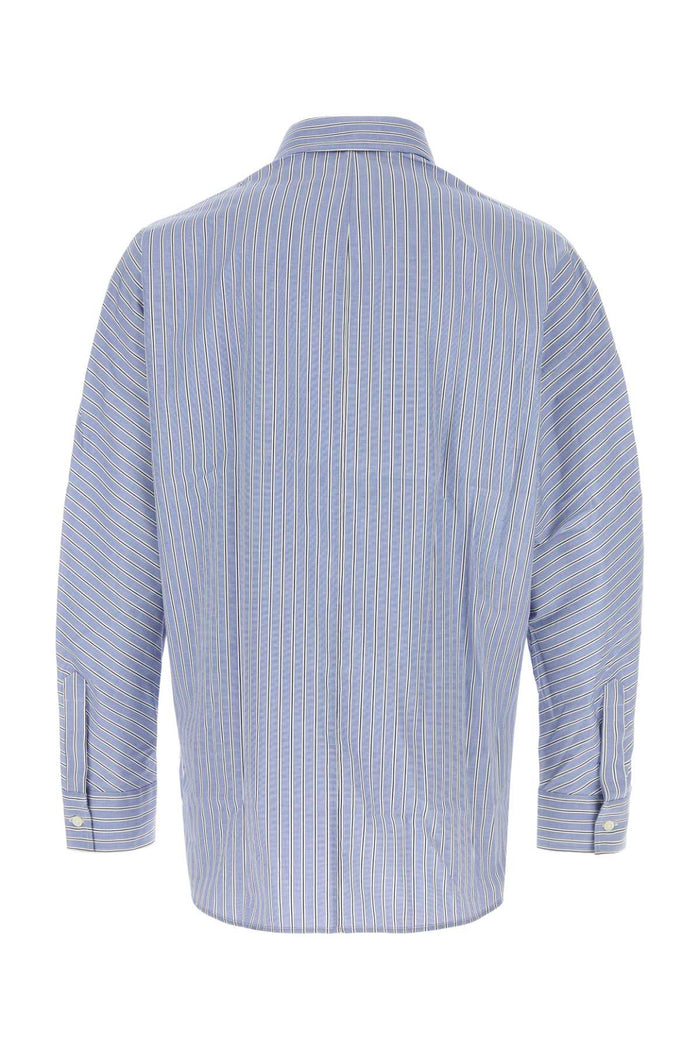Embroidered Poplin Shirt Whitenavy Exterior: Cotton Camicie