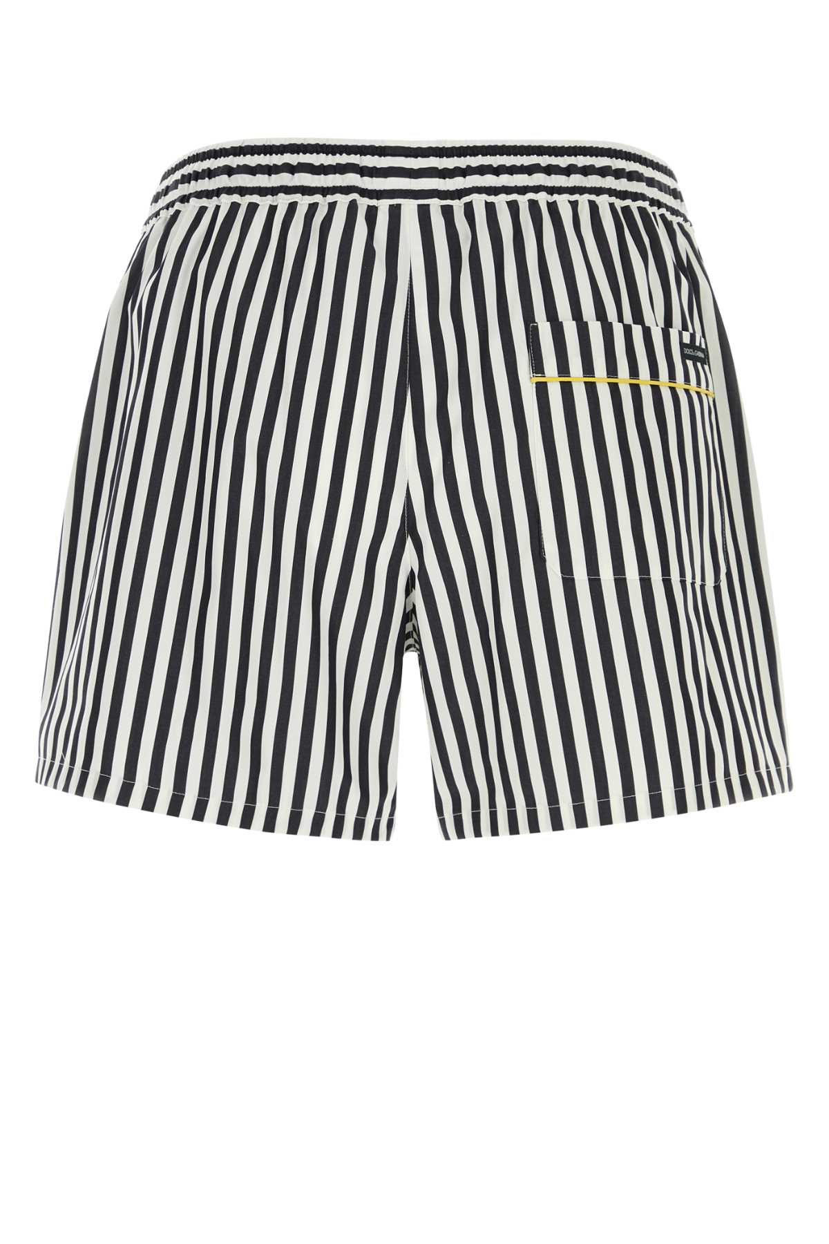 Embroidered Poplin Bermuda Shorts Rigato Exterior: Cotton Silk Pantaloni