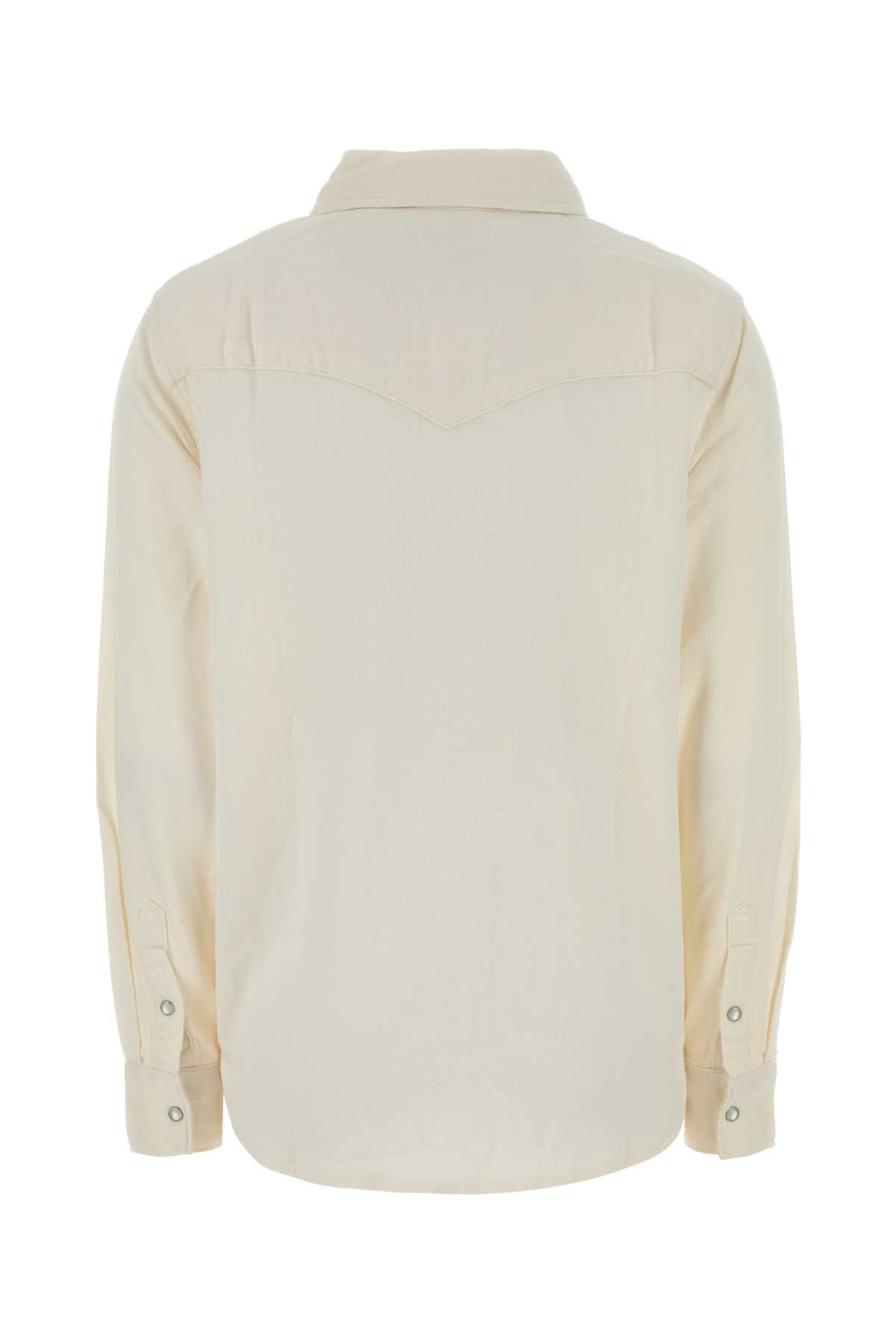 Ivory Lyocell Blend Iconic Western Shirt Todolist Exterior: Cotton Camicie