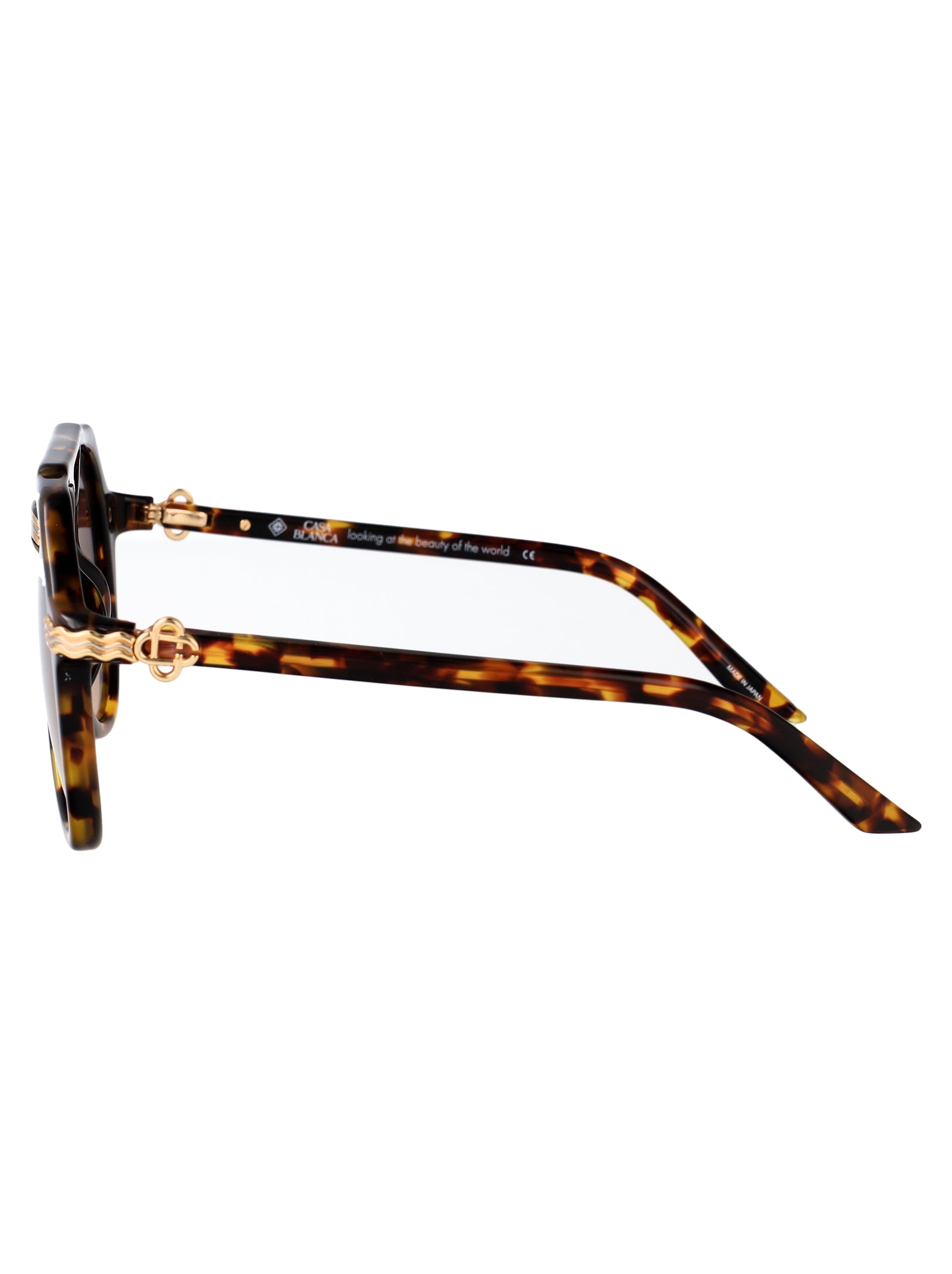 RAJIO Gold / Brown Acetate Sunglasses