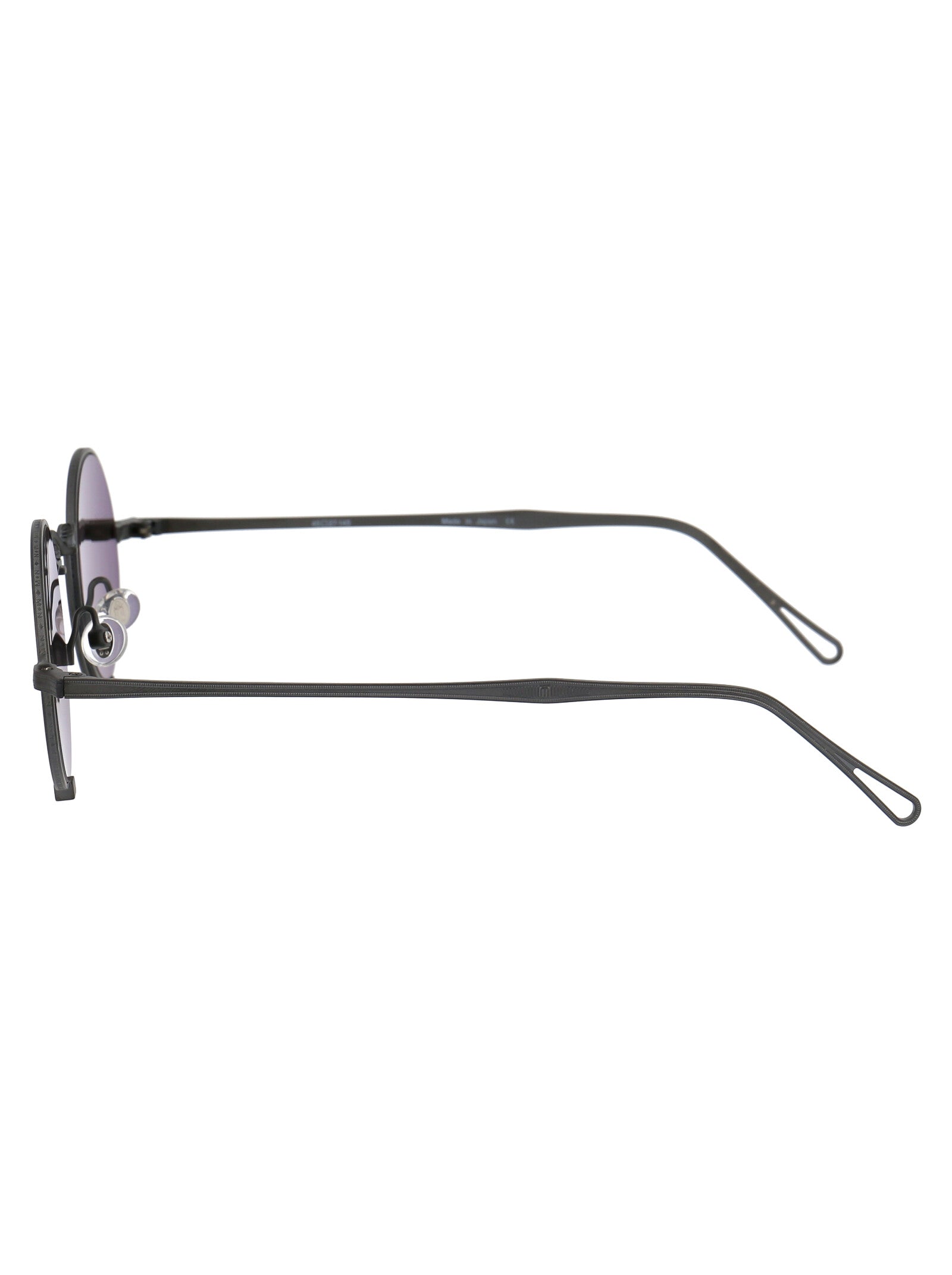 Matte Black Silver Mirror Metal Sunglasses