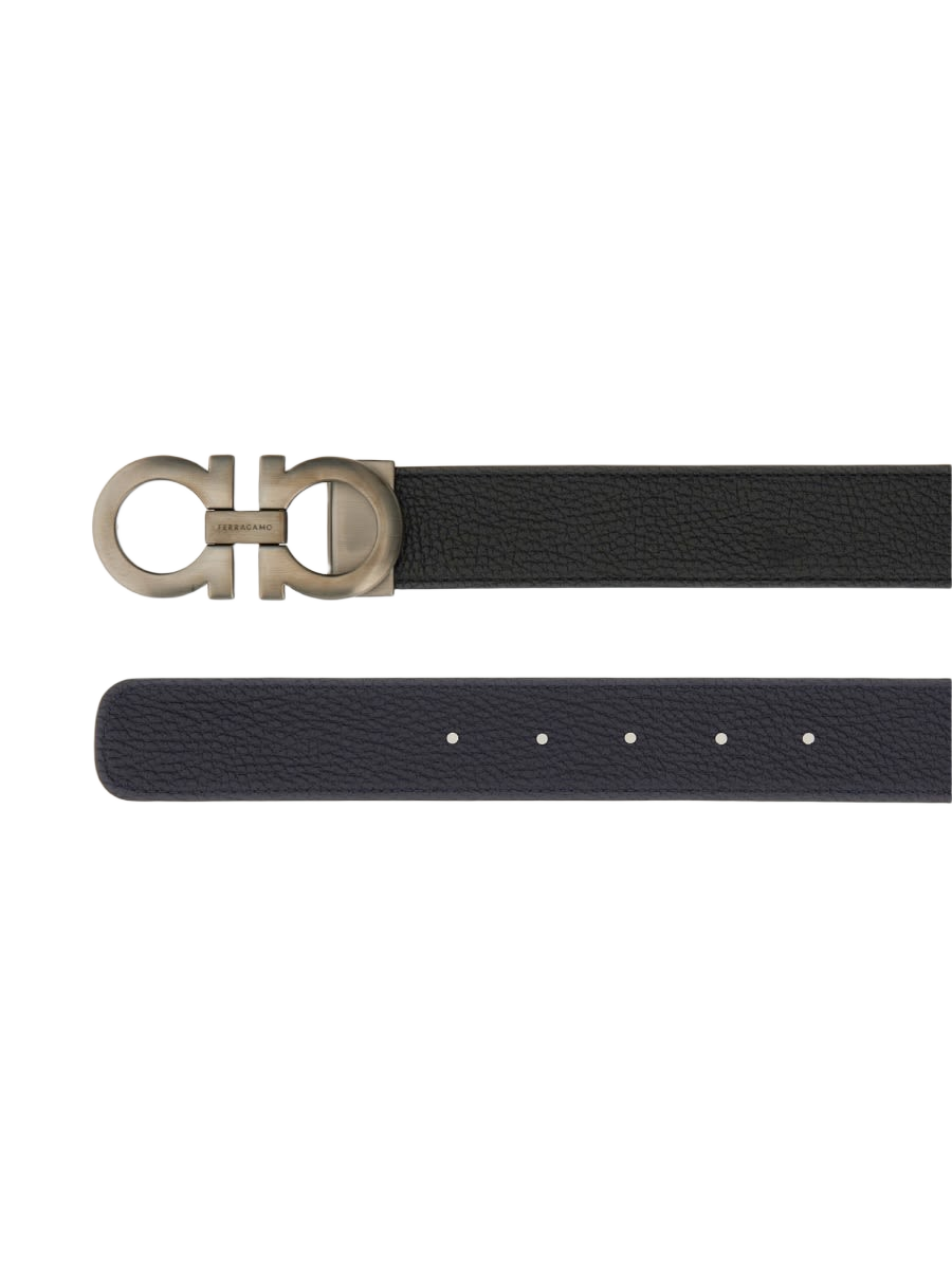 Belt With Hooks Black Calf Leather