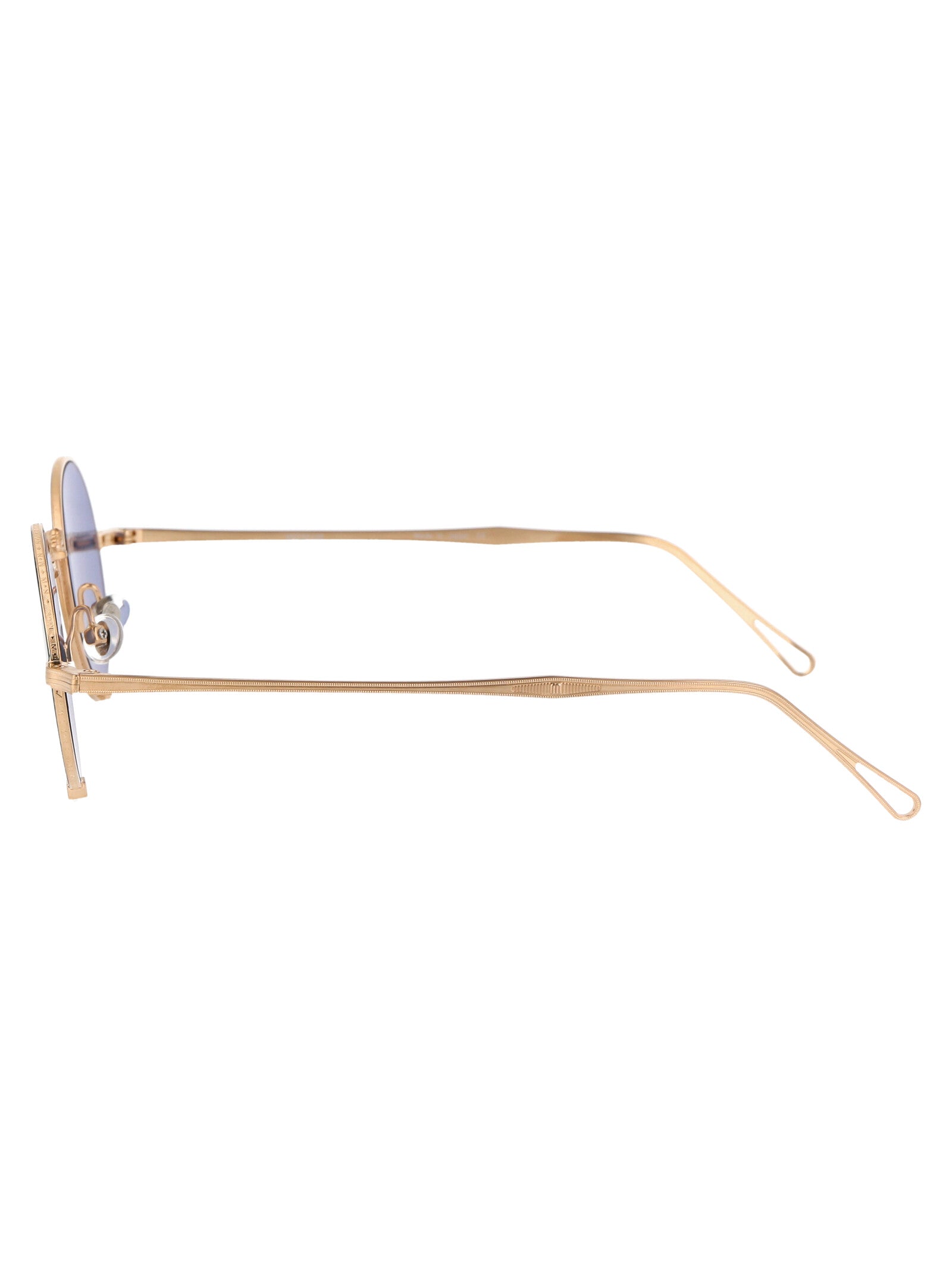 Brushed Gold - Navy Cobalt Blue Metal Sunglasses