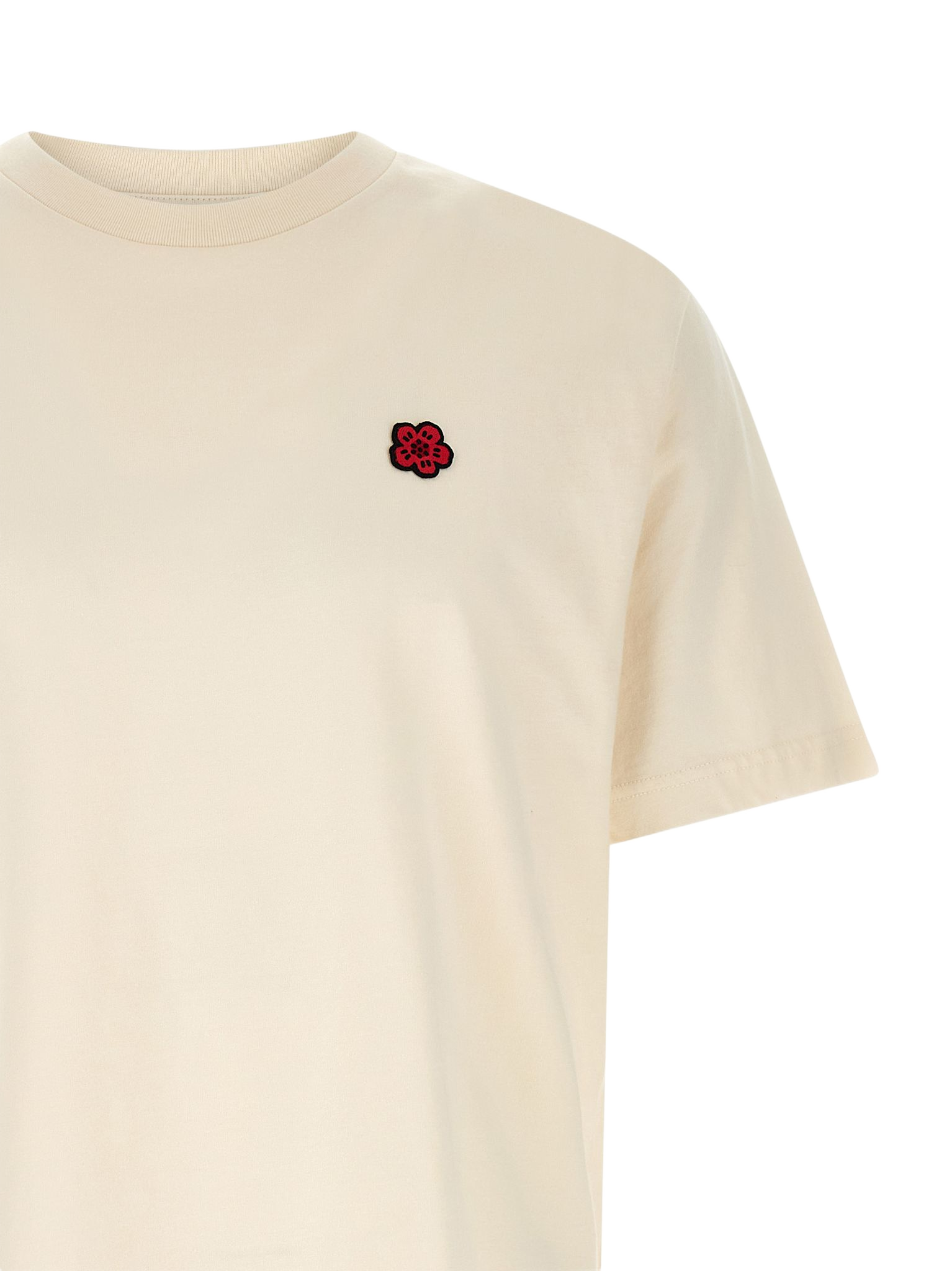 Boke Flower T-shirt Beige Cotton