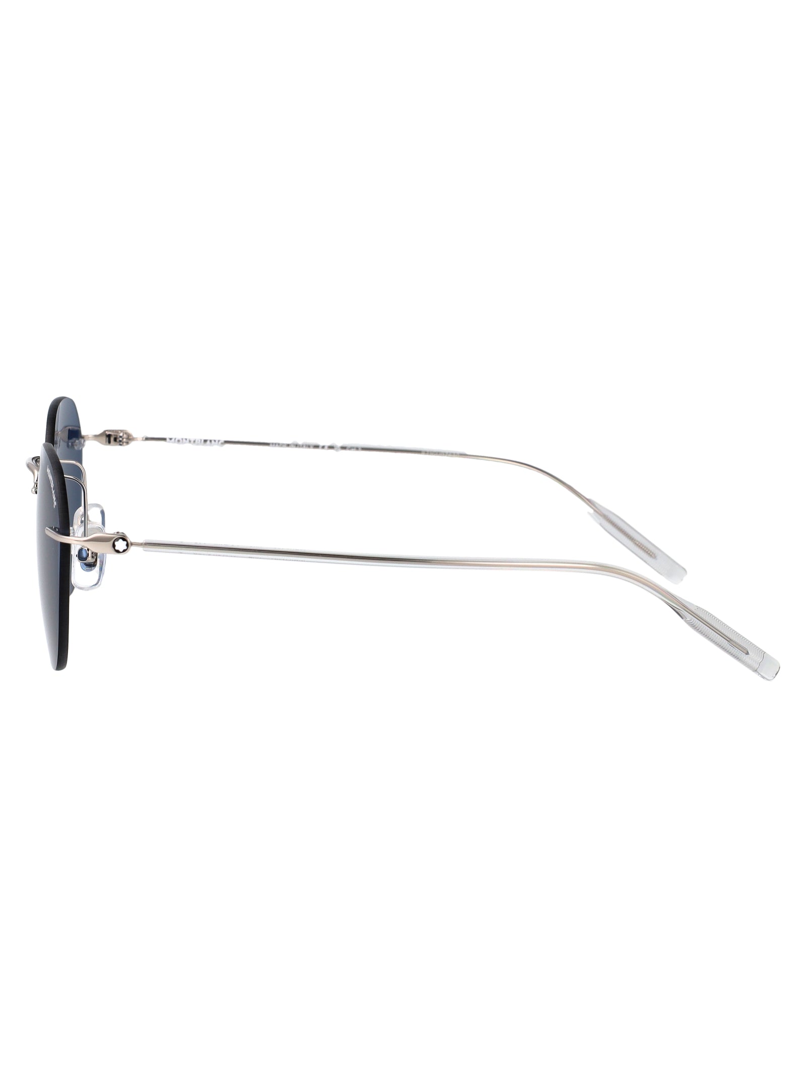 Silver-silver-blue Metal Sunglasses