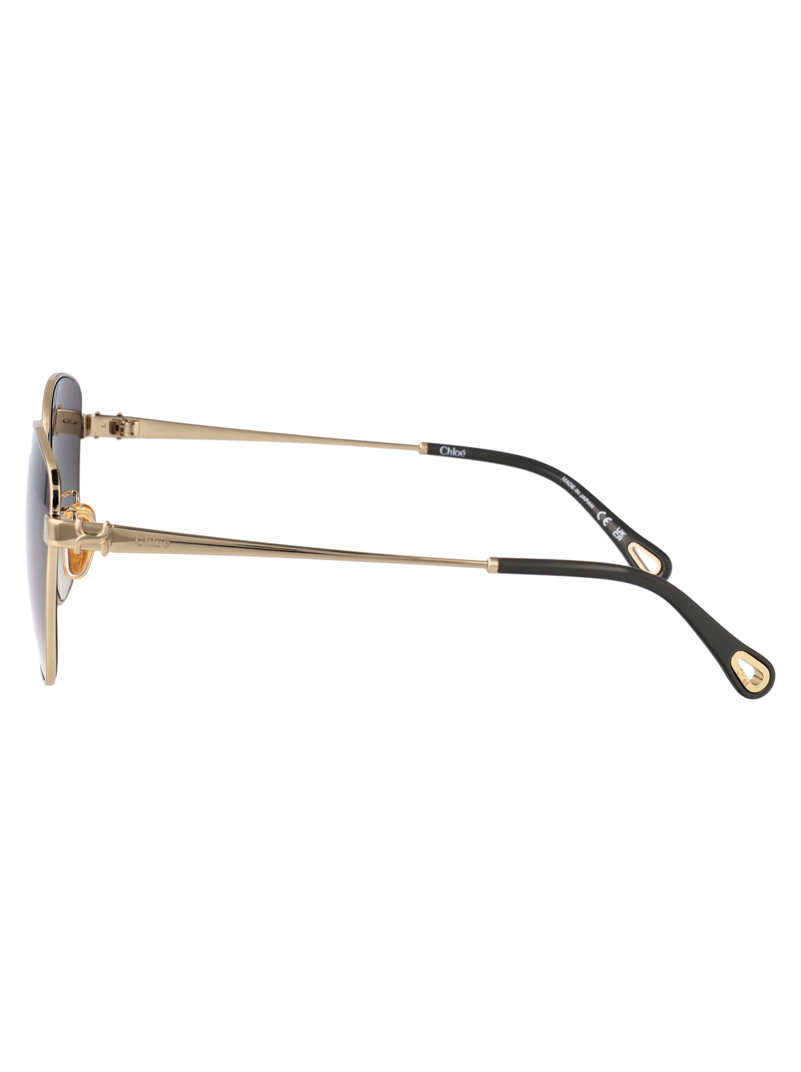 Gold-gold-green Metal Sunglasses