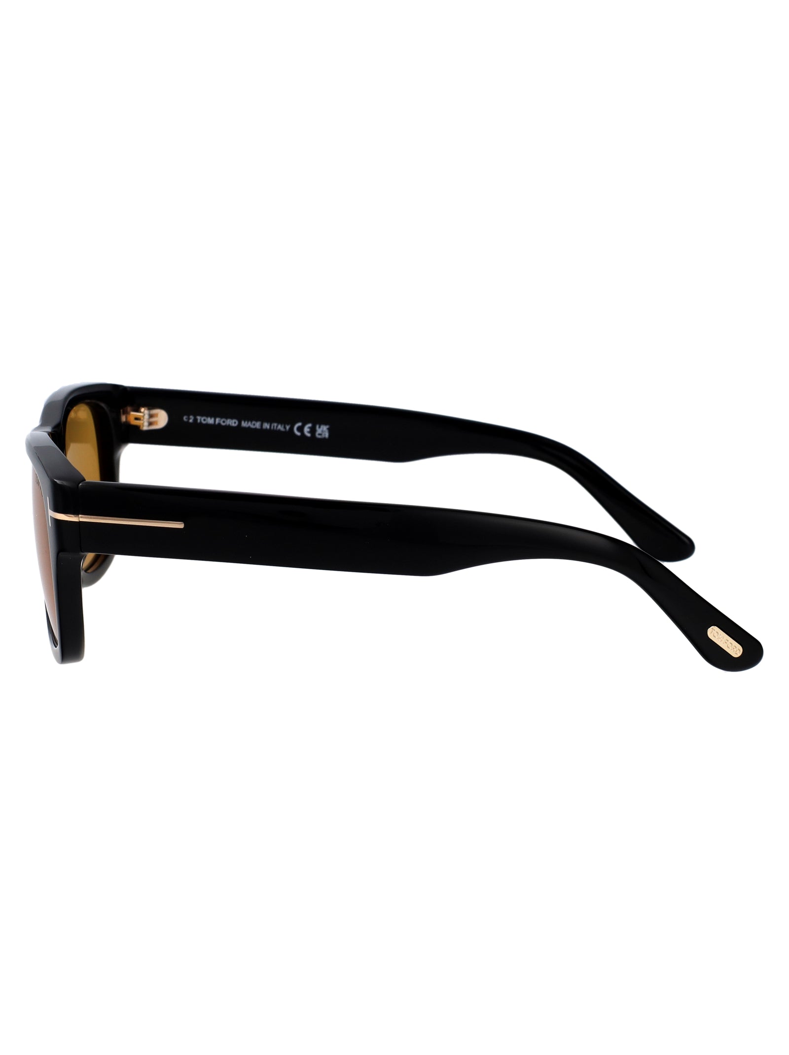 Ft1303 01e Nero Lucido / Marrone Acetate Sunglasses