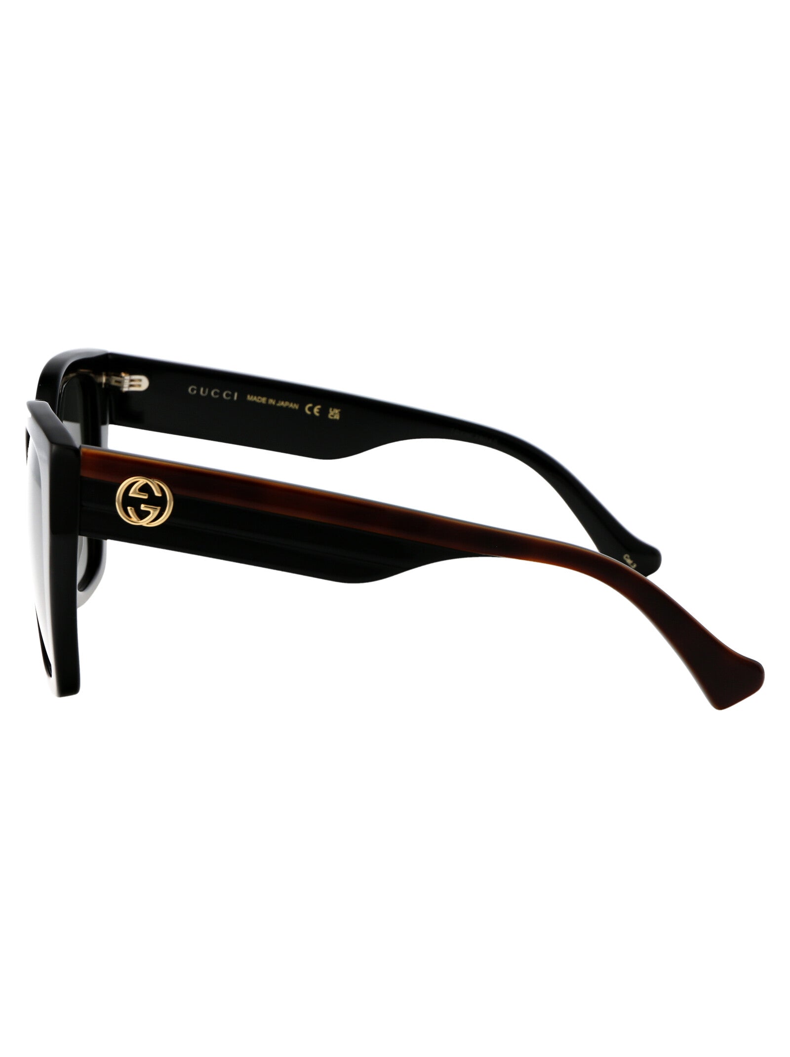Gg1300s 001 Black Havana Grey Acetate Sunglasses