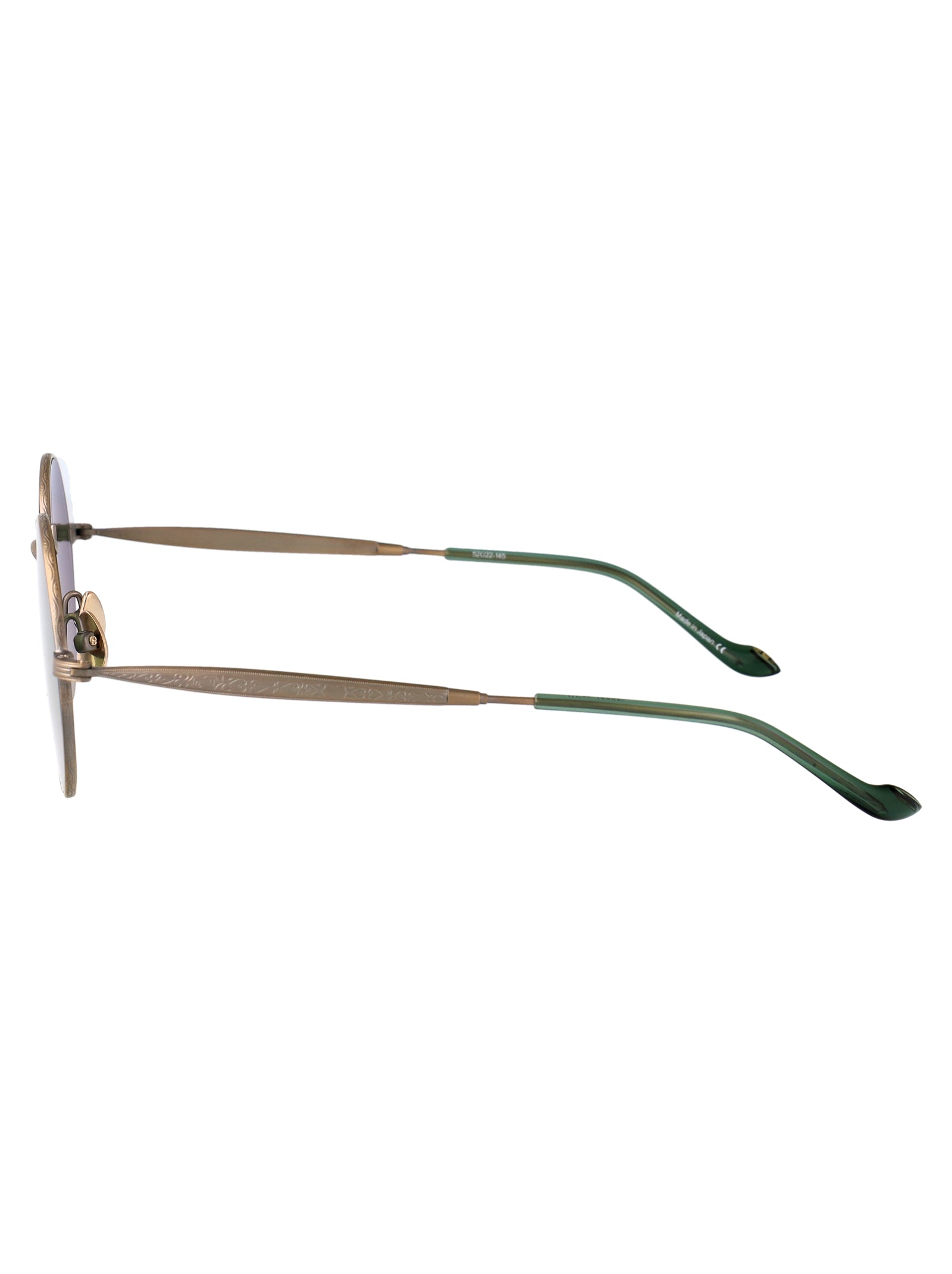 2809h-V2 Ag-Bgn Antique Gold - Bottle Green G-15 Metal Sunglasses