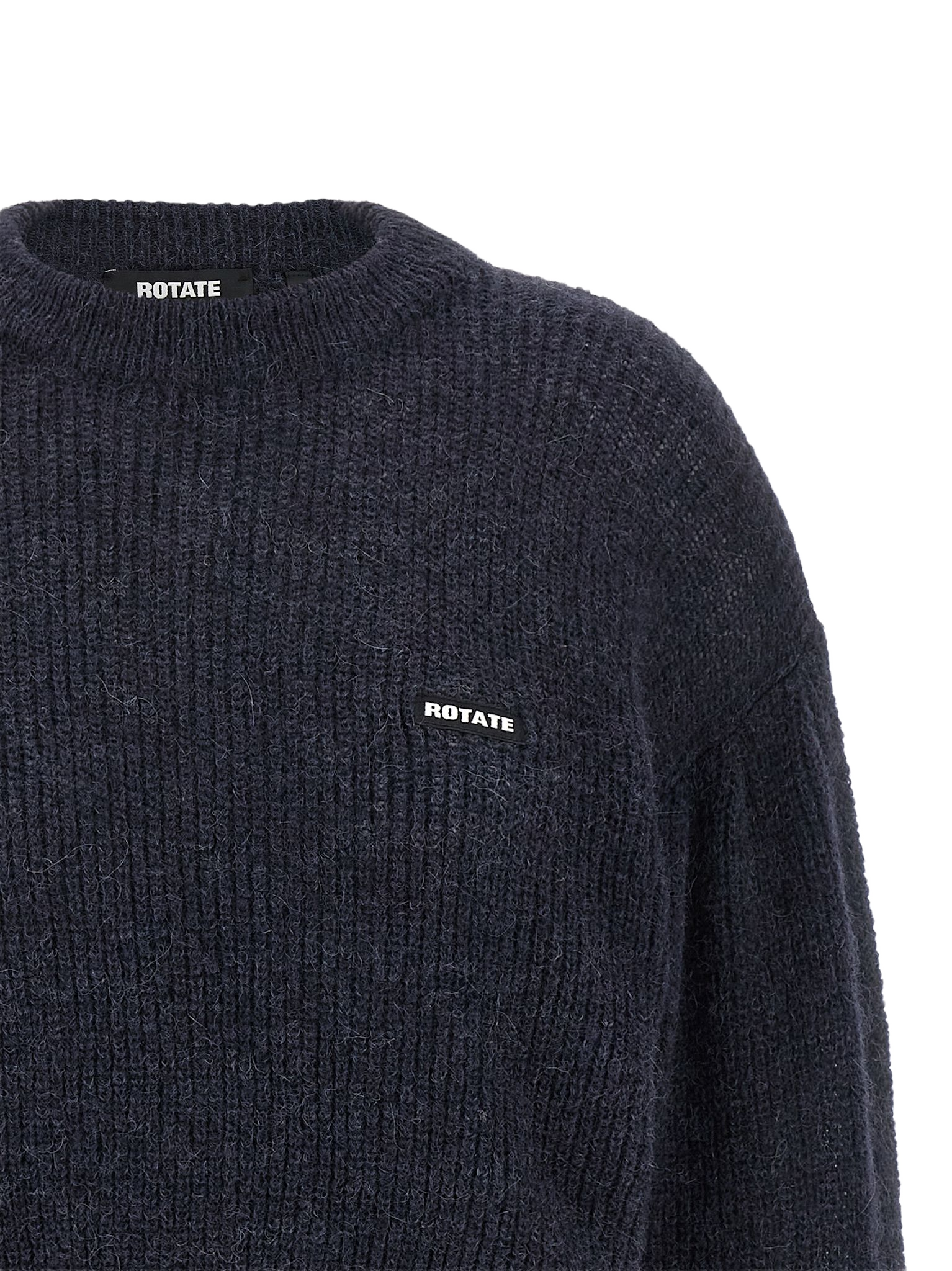 Knit Puff sweater Blue Alpaca Wool Polyamide Sweater, Cardigans