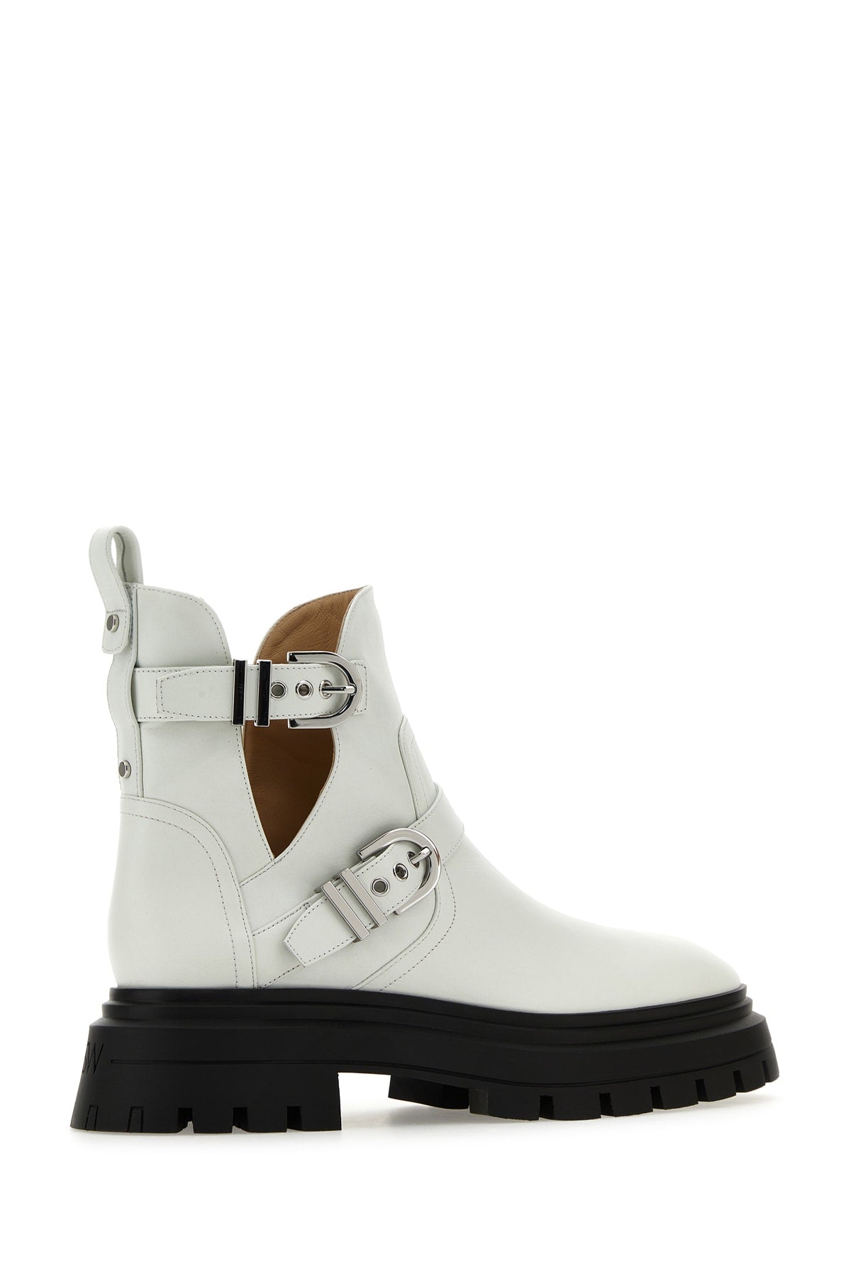 Sf018 Wht White Leather / Sole: Rubber Stivali