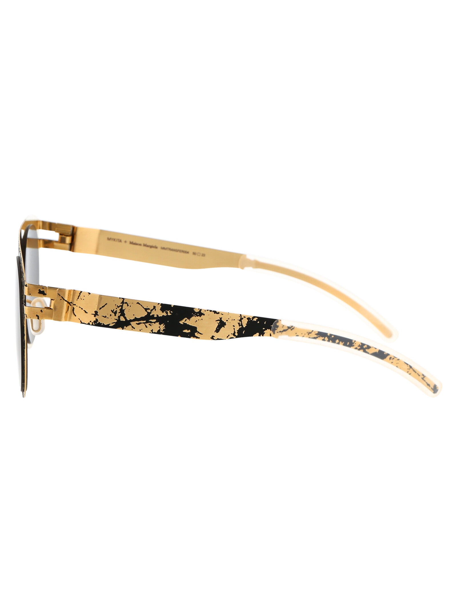 Mmtransfer004 267 Gold Black Stone Darkgrey Solid Steel Sunglasses