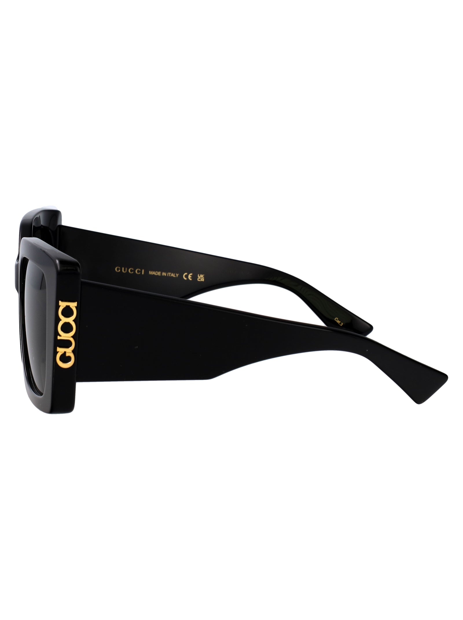 Black-black-grey Acetate Sunglasses