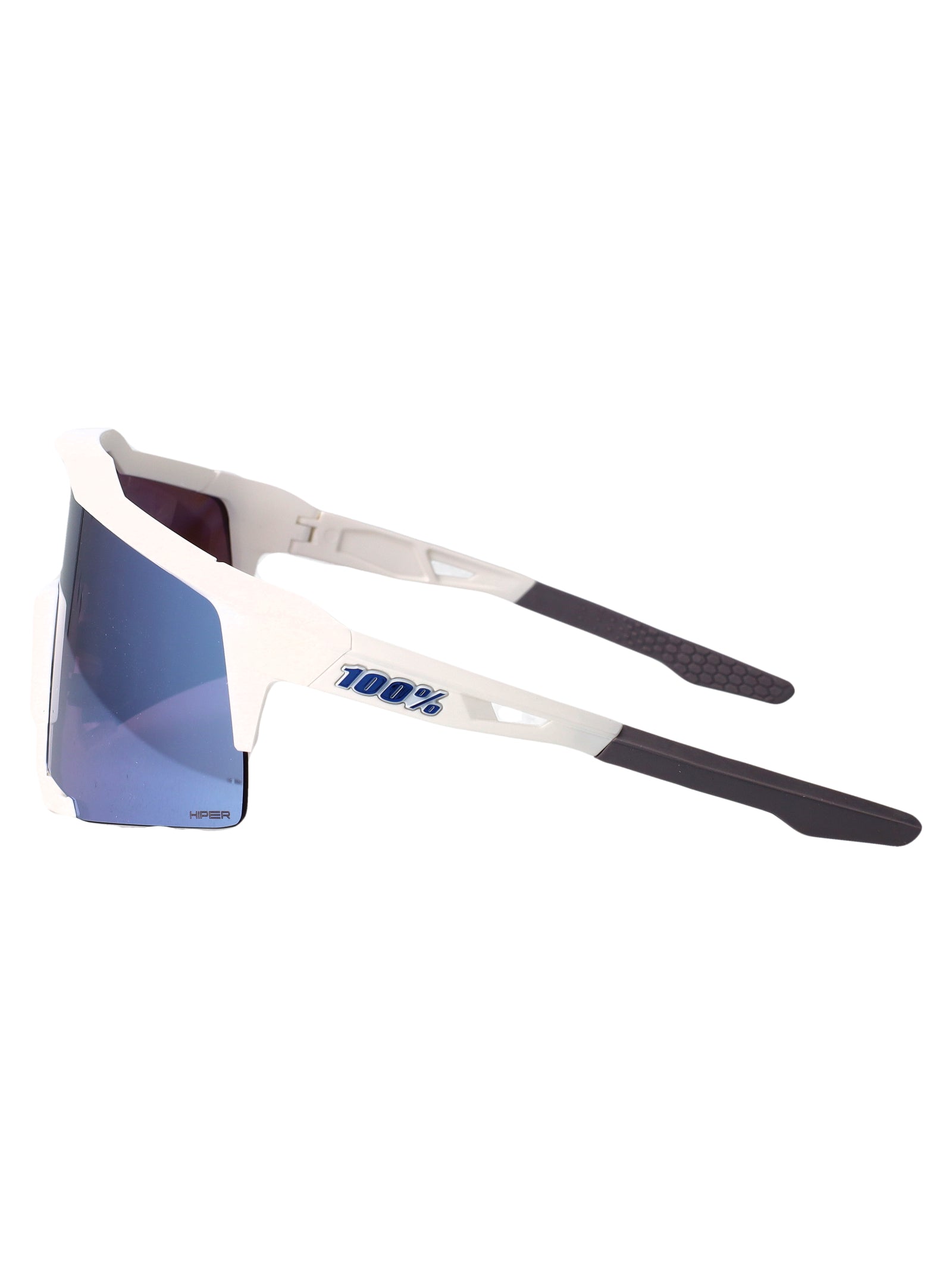 60007-00012 00012 Matte White - Hiper Blue Multilayer Mirror Lens Acetate Sunglasses