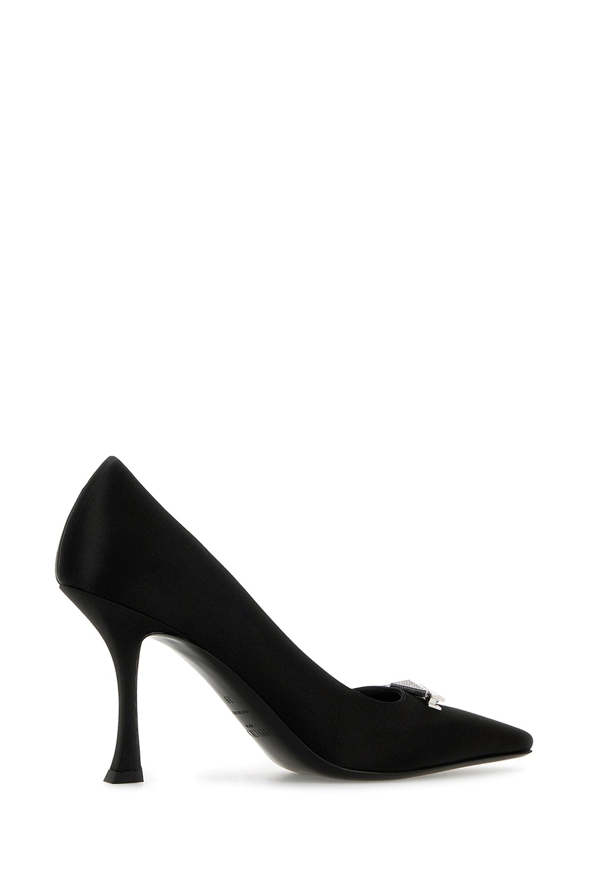 Ryker90bxl Blackcrystal Satin W/pave Diamond Link Scarpe Con Tacco