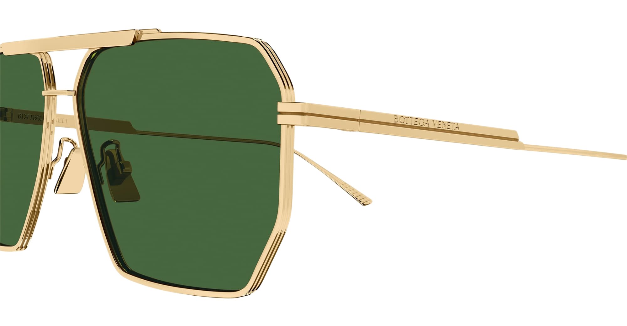 Bv1012s-004 - Gold Green Lens Nd Metal Sunglasses