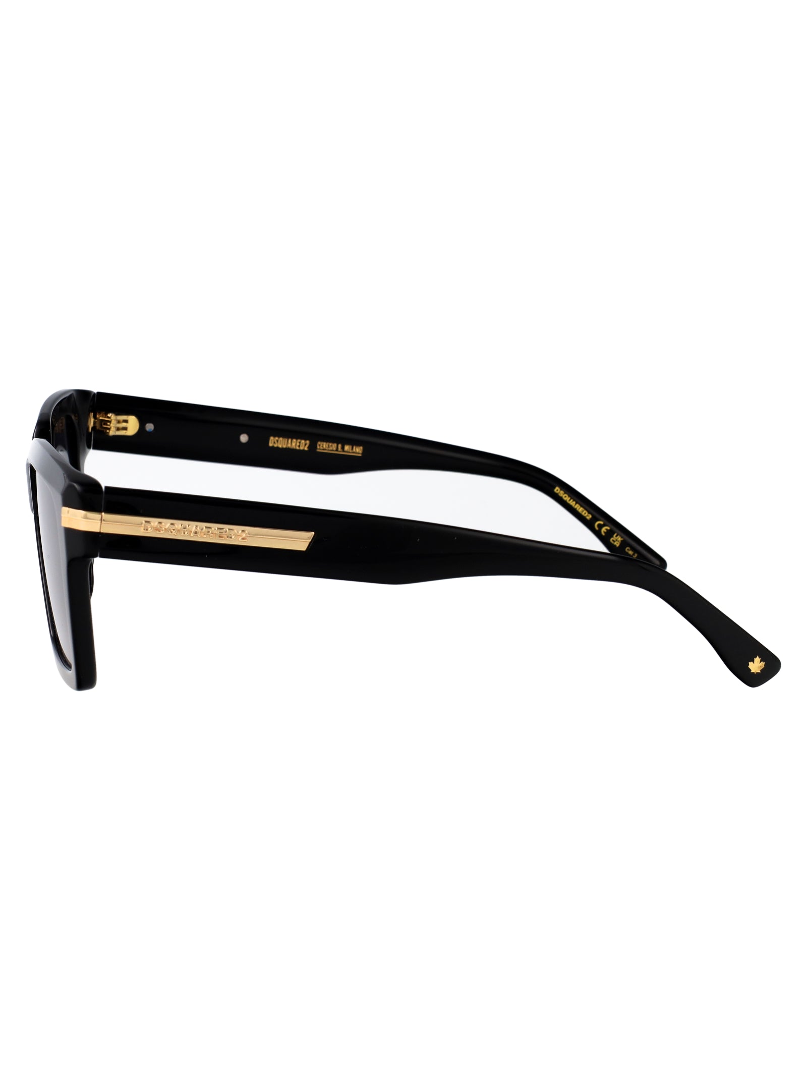 D2 0161-G-S 807 Black Acetate Sunglasses