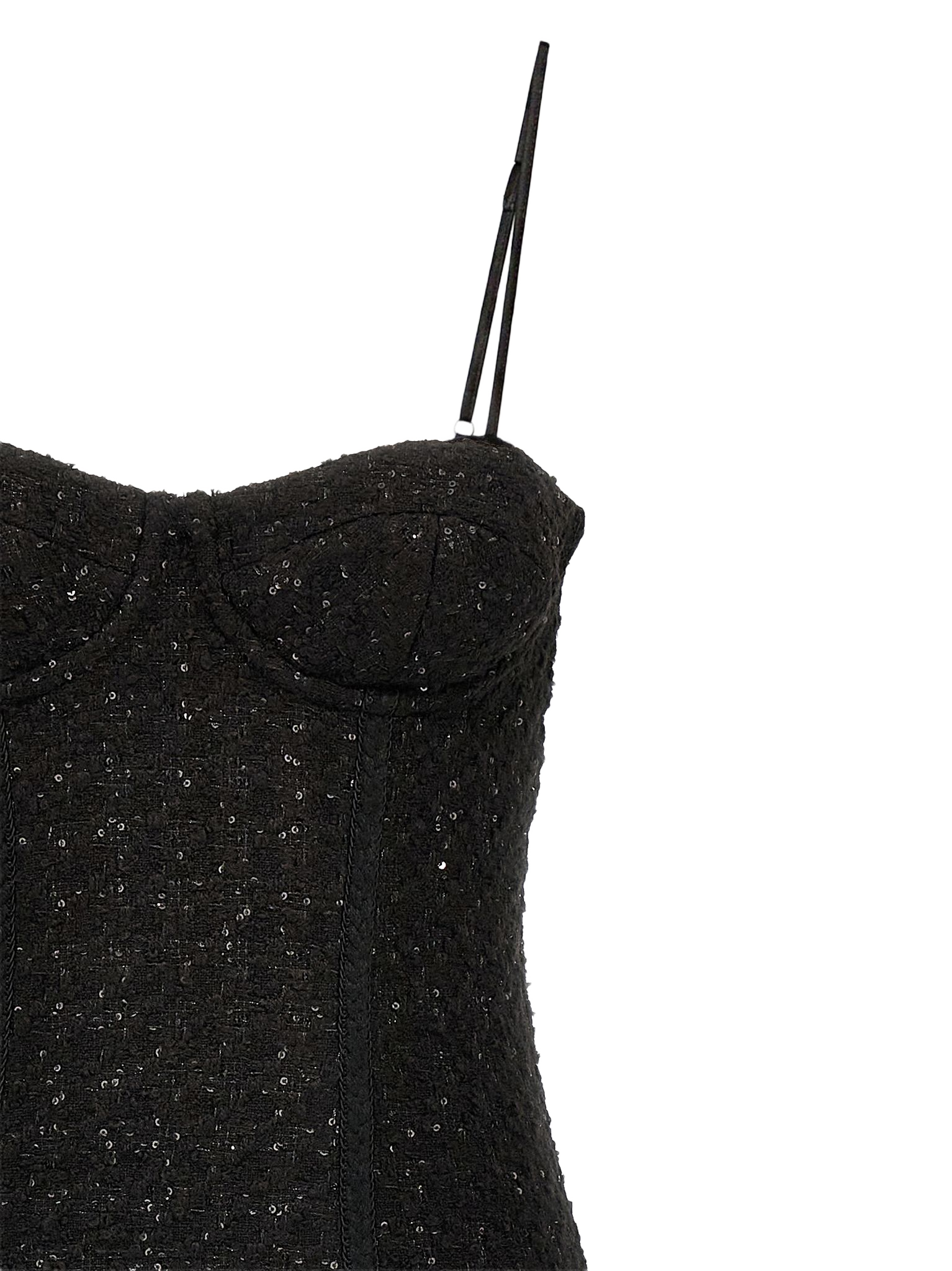 Bouclé midi dress Black Polyester