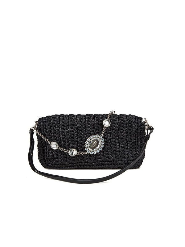 Miu Miu Lambskin crossbody bag in black — view 4