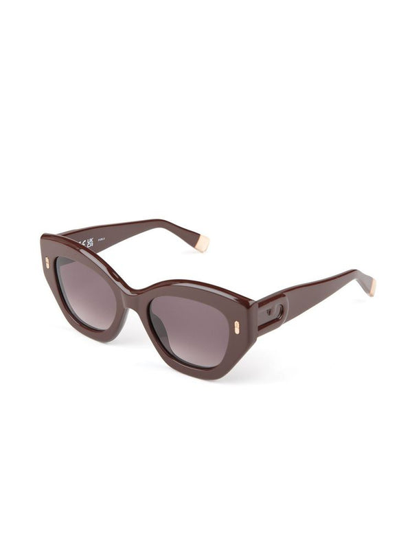 Furla SFU985 Acetate frame sunglasses in brown — view 4