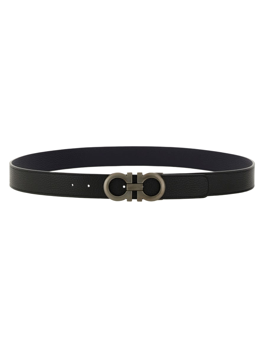 Belt With Hooks Black Calf Leather