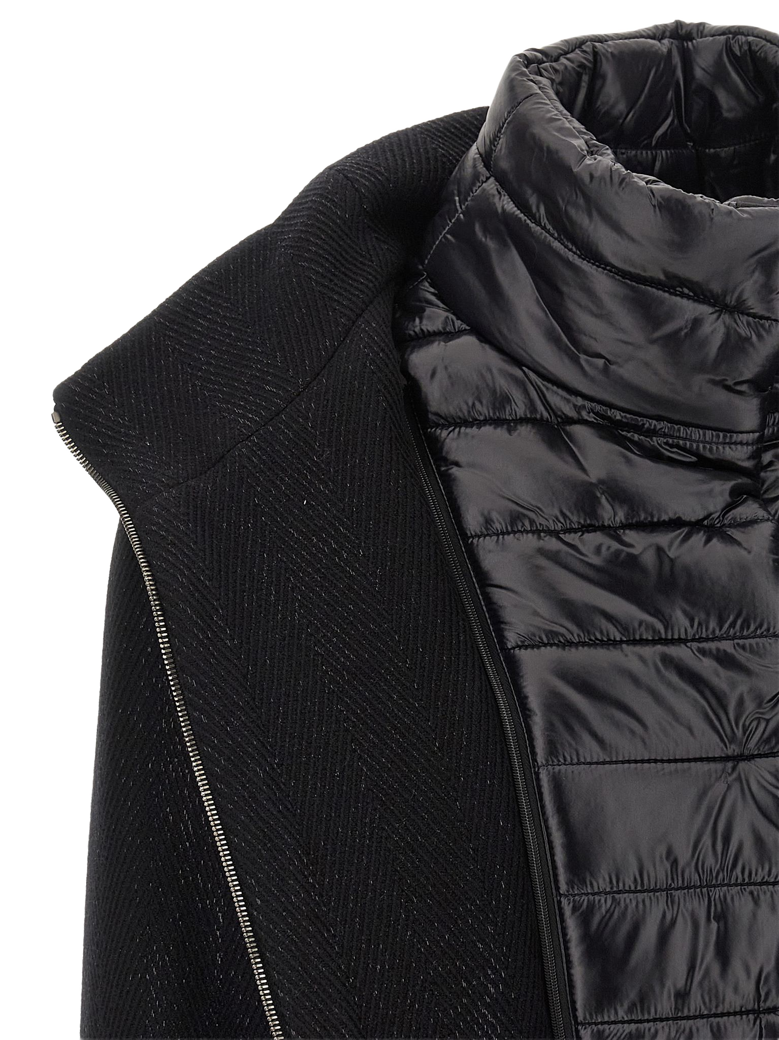Lamé thread and wool coat Black Coats, Trench