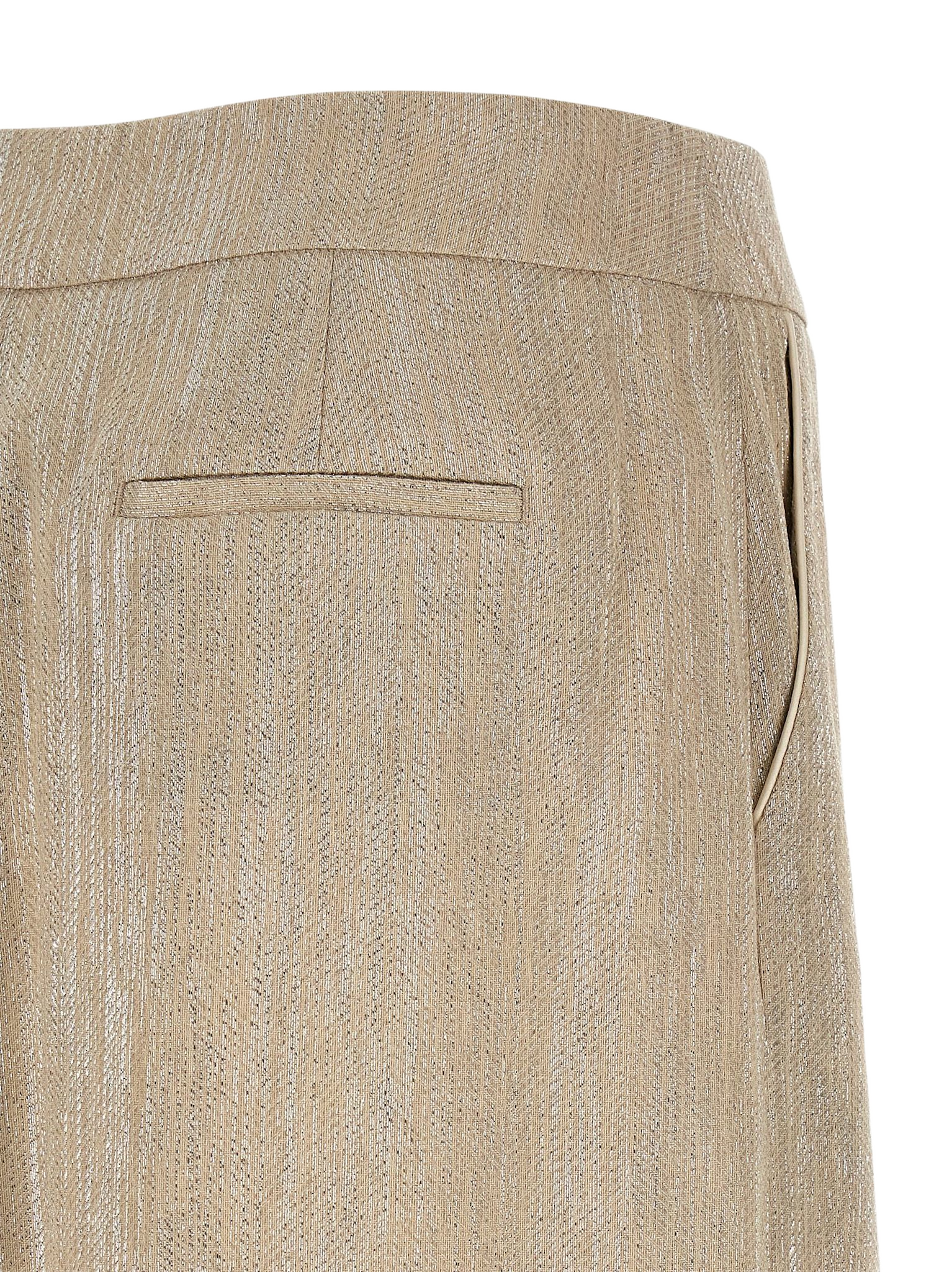 Lamé Thread Skirt Beige