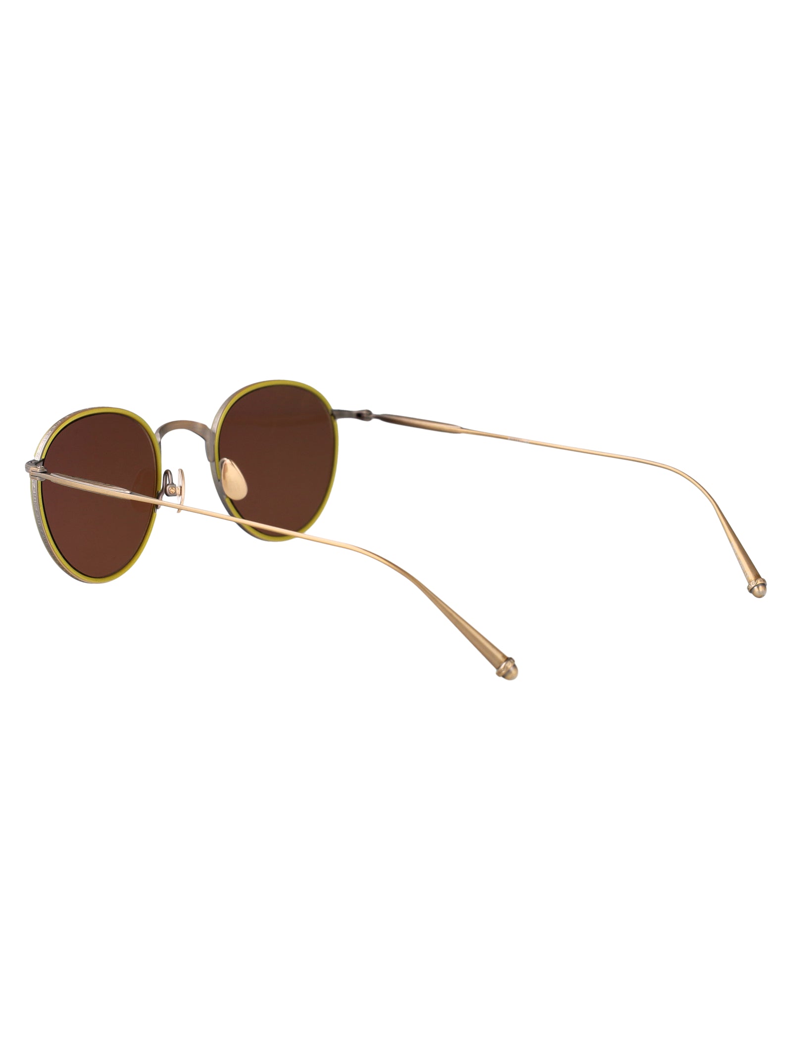 M3085-I Ag-Ylw Antique Gold - Yellow Brown Metal Sunglasses