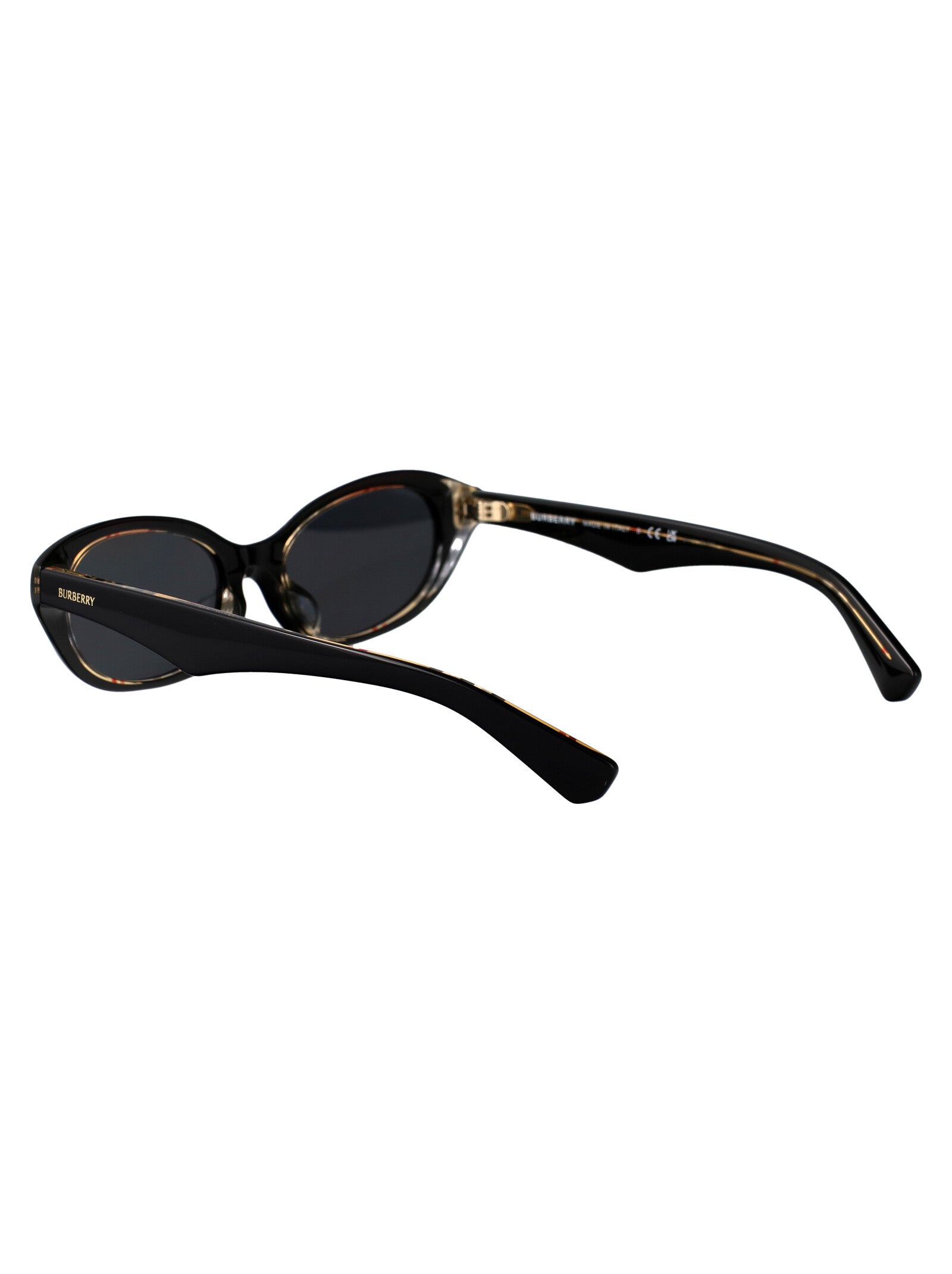 Check Black Acetate Sunglasses