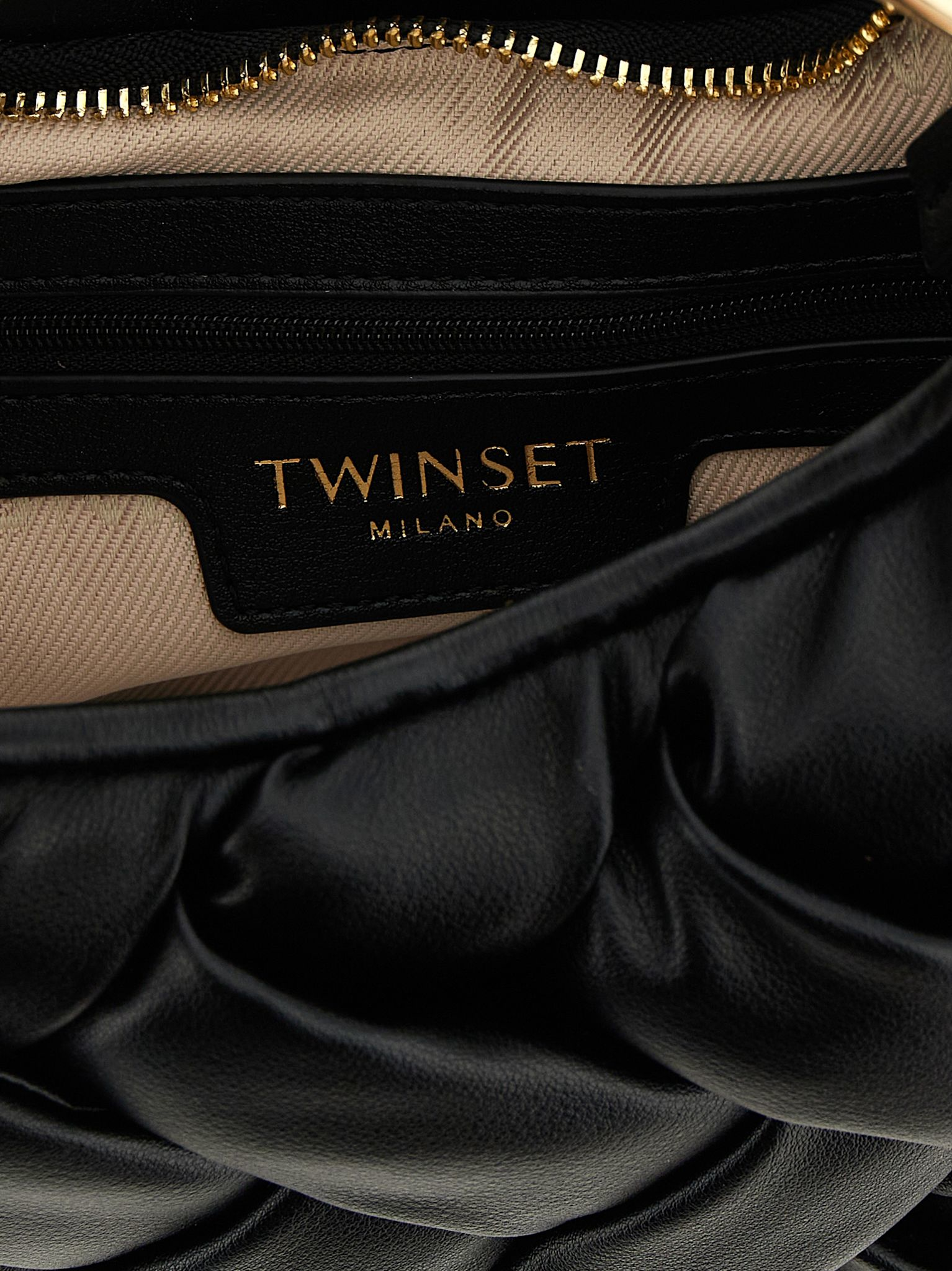 Weaved handbag Black Polyurethane Hand Bags