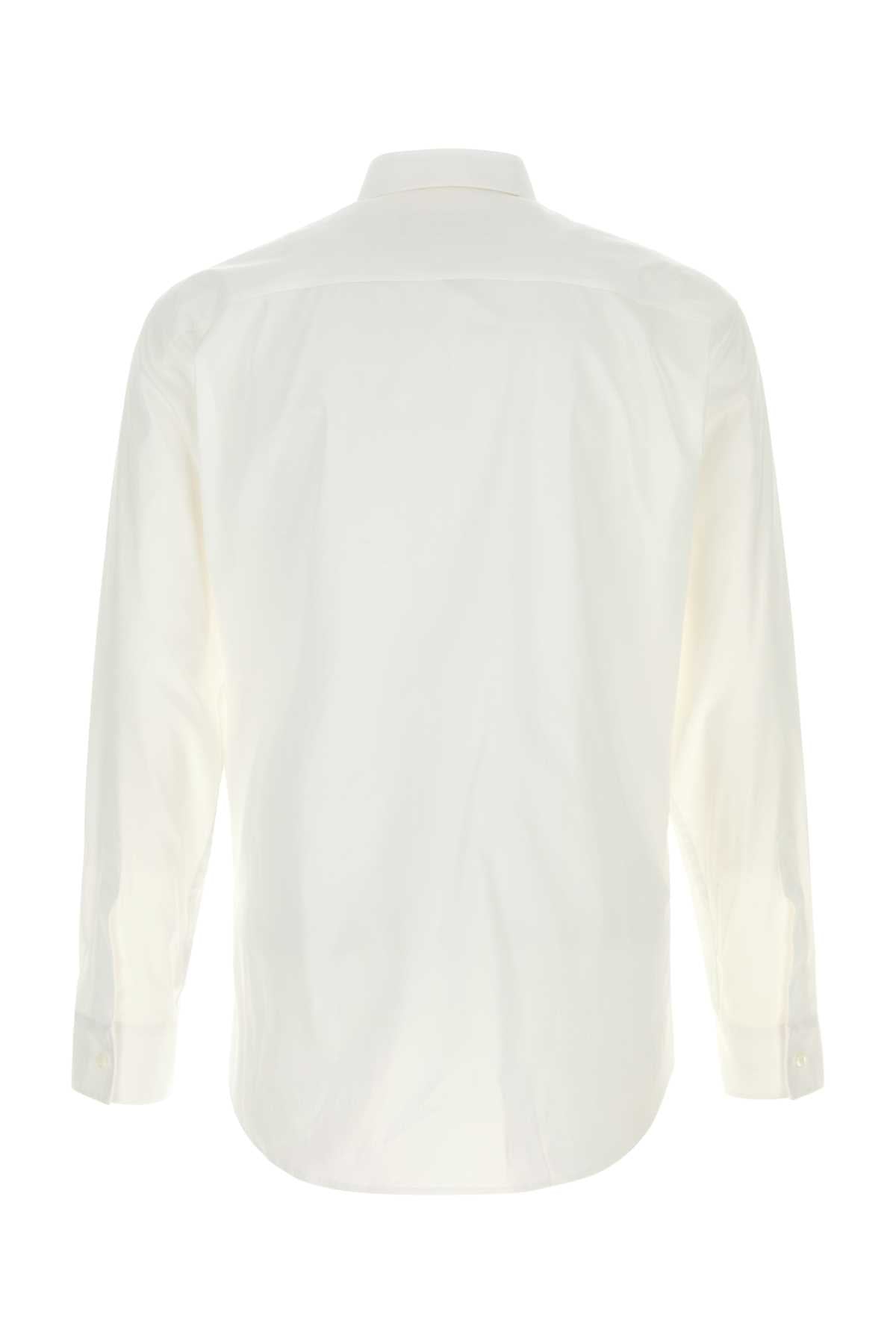 White Stretch Poplin Shirt Exterior: Cotton Elastane Camicie