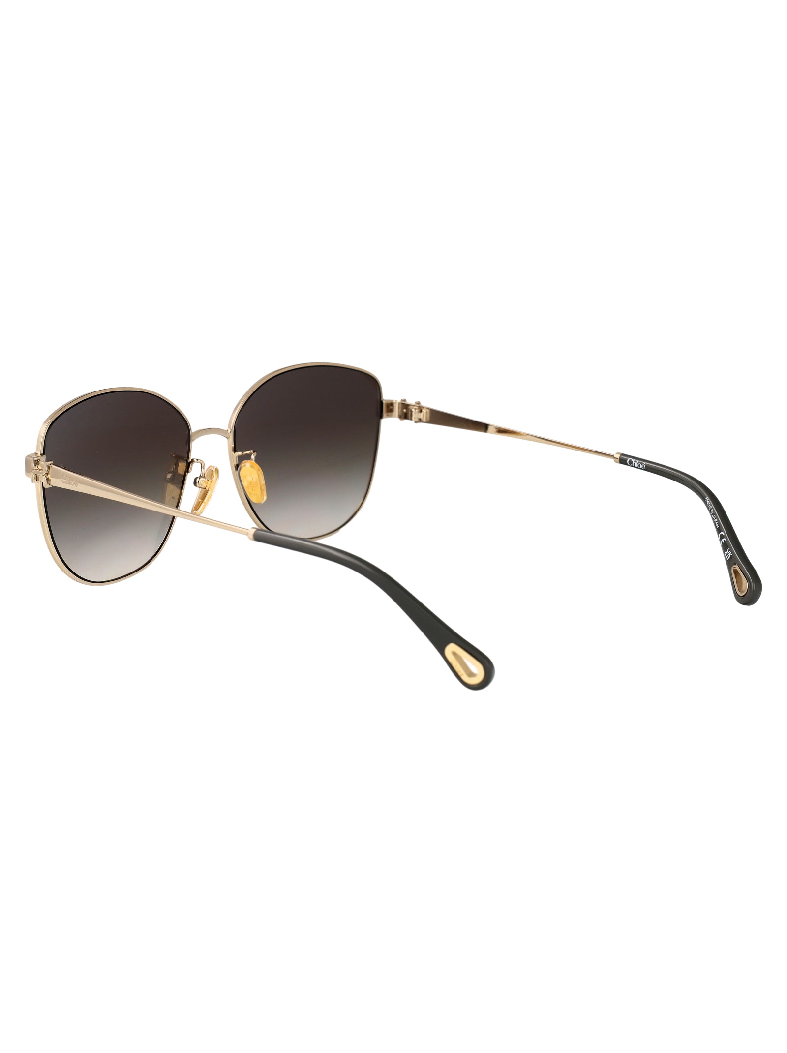 Gold-gold-green Metal Sunglasses