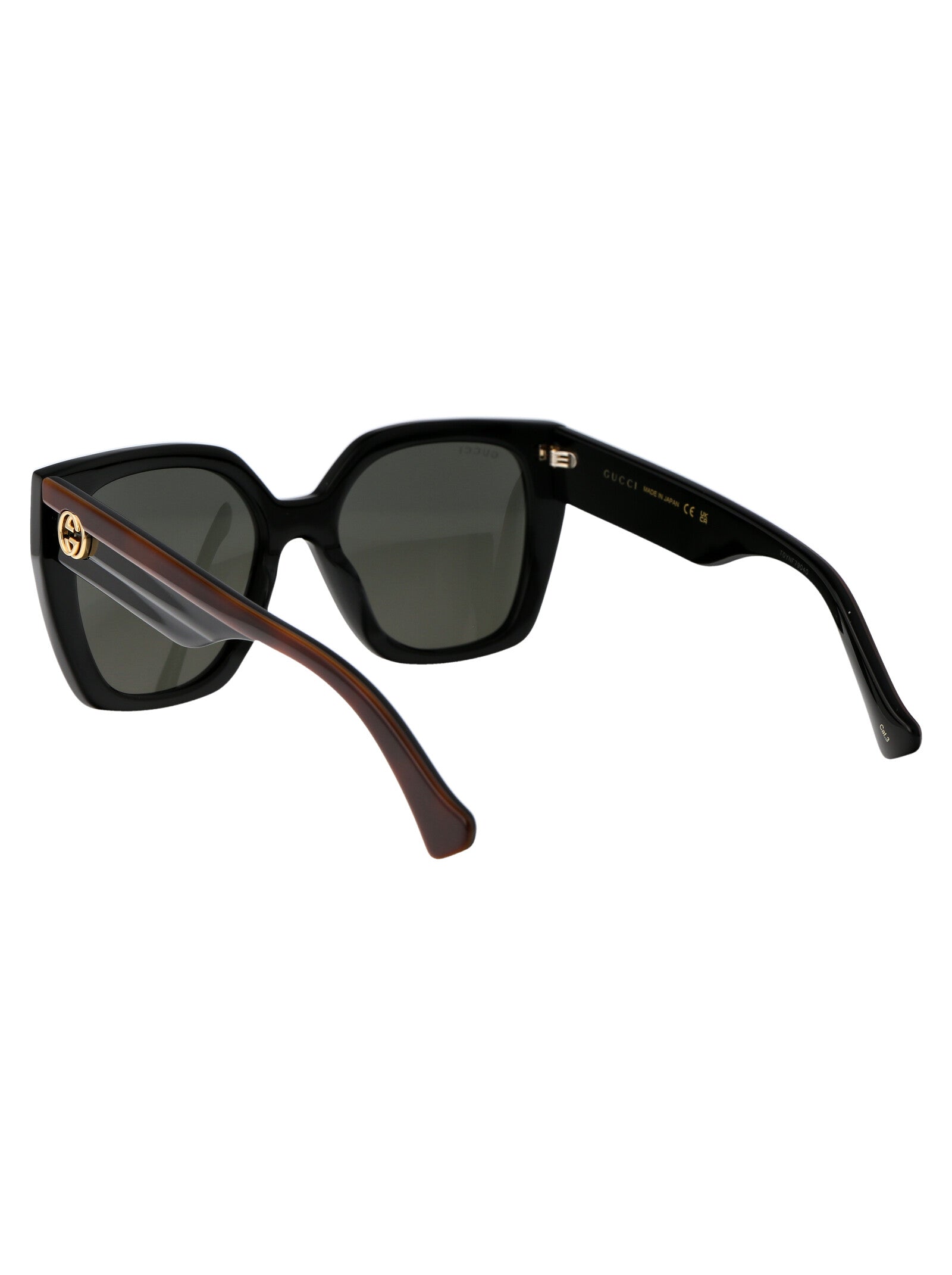 Gg1300s 001 Black Havana Grey Acetate Sunglasses