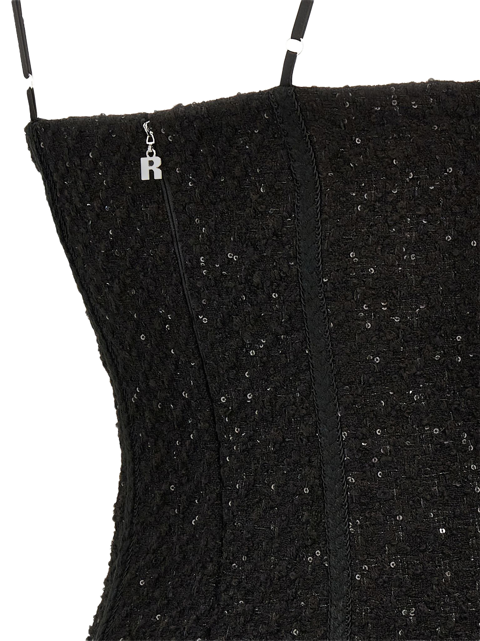 Bouclé midi dress Black Polyester