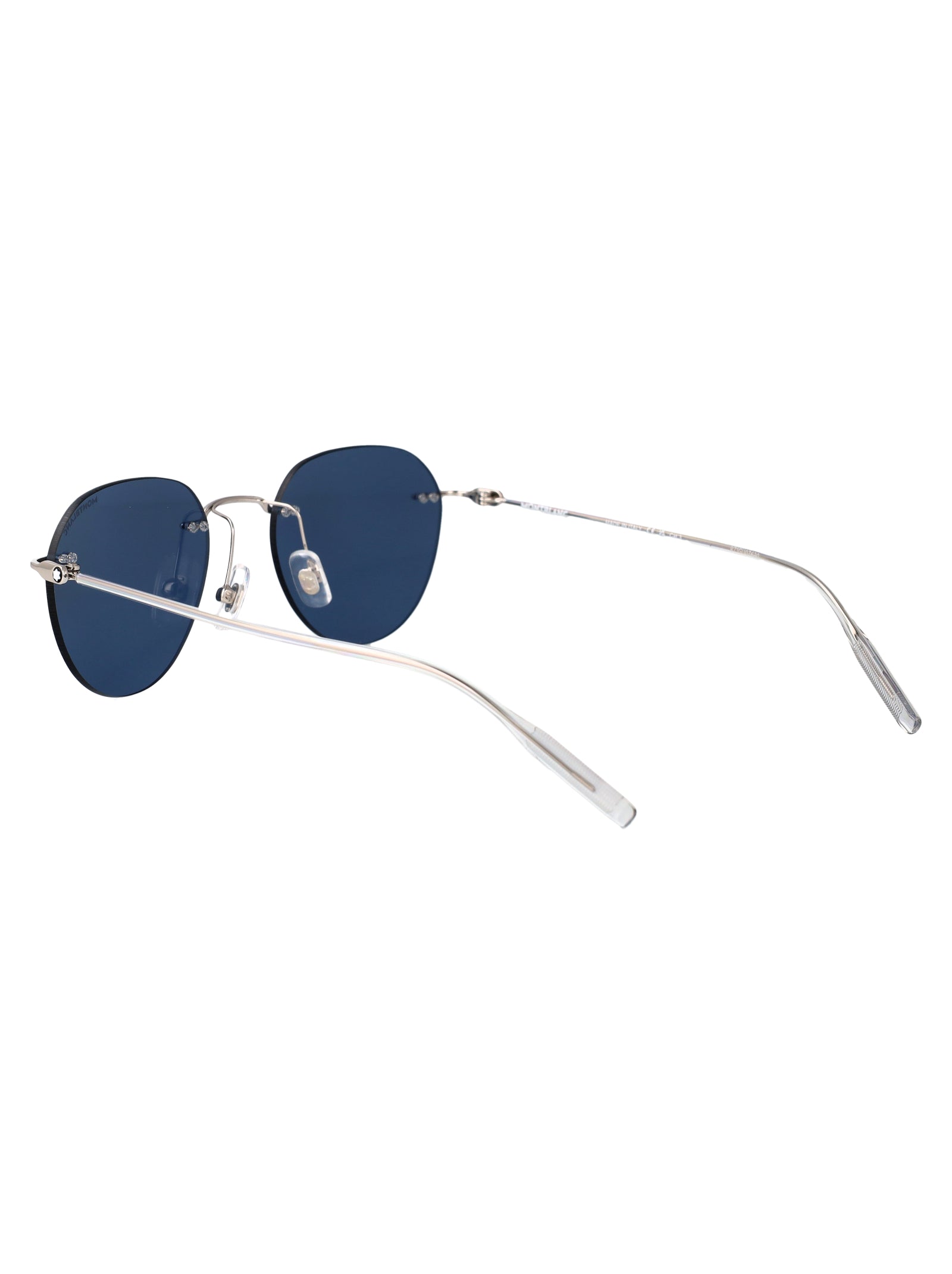 Silver-silver-blue Metal Sunglasses