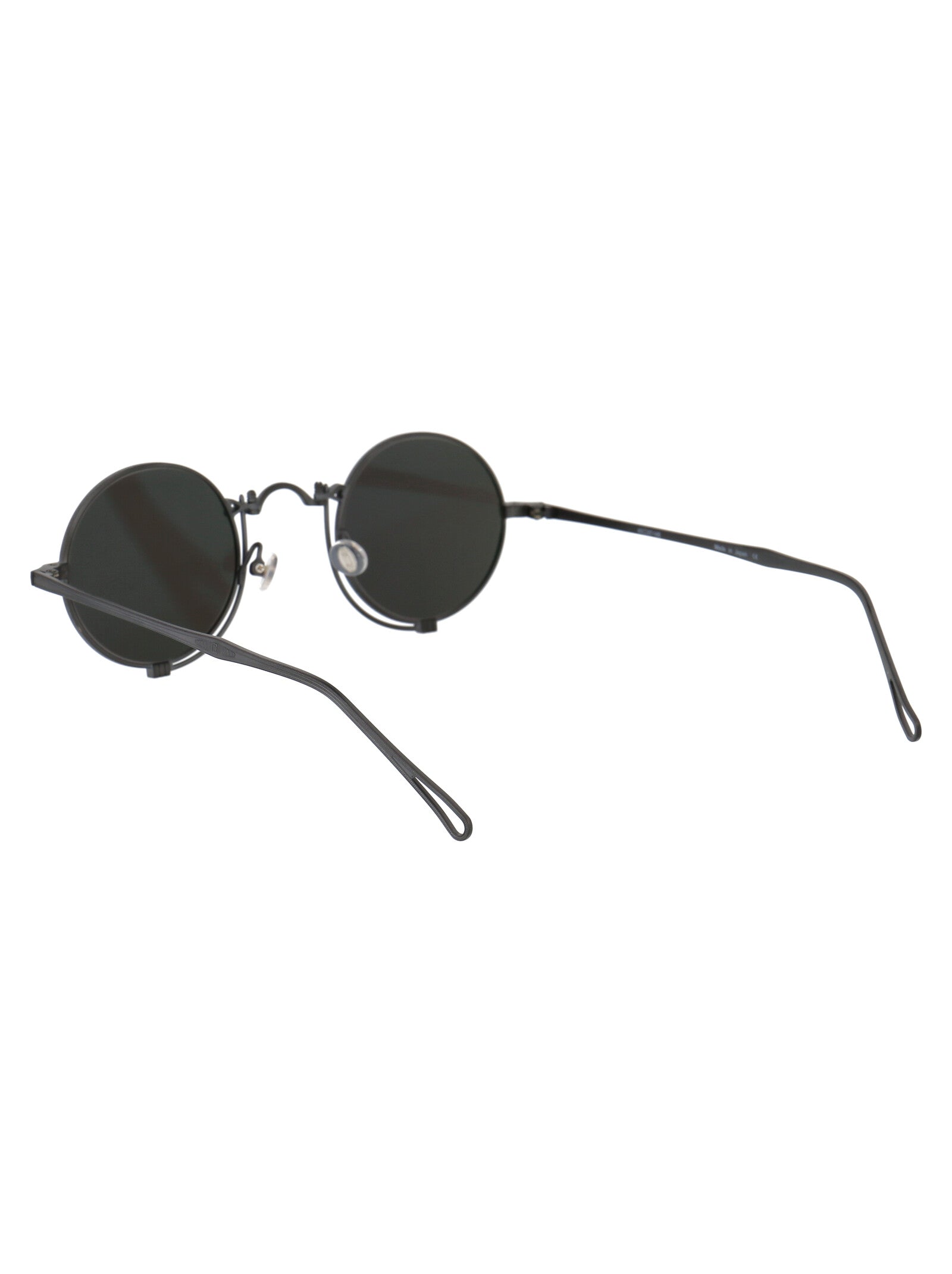 Matte Black Silver Mirror Metal Sunglasses