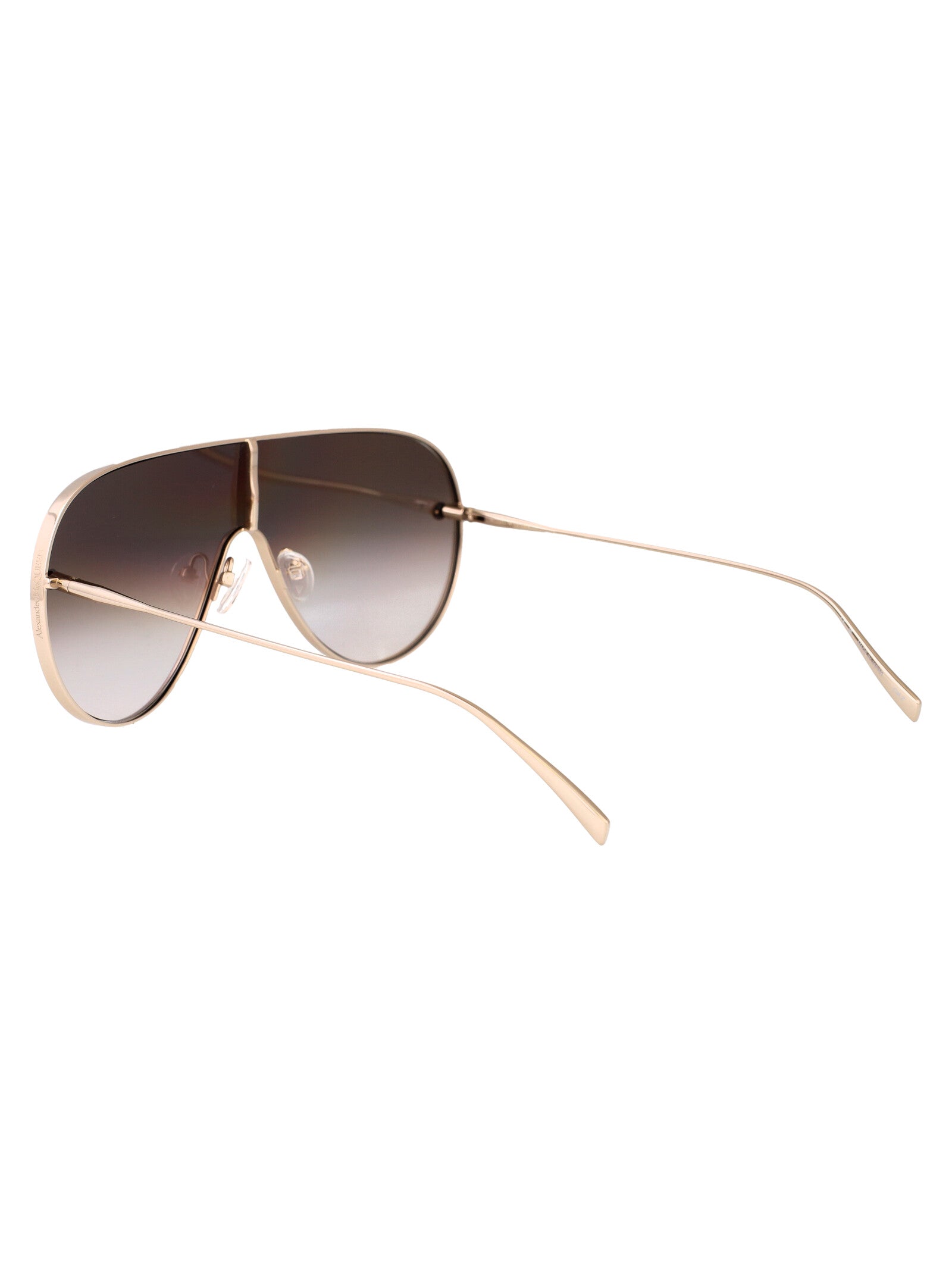 Gold-gold-brown Metal Sunglasses