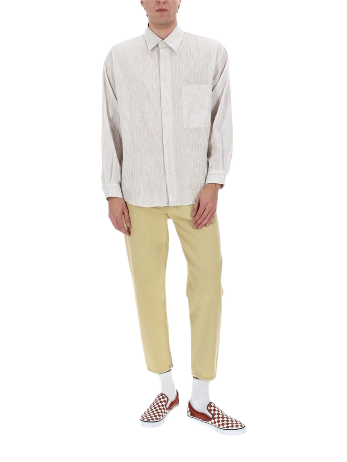 Camicia In Cotone Crinckle Beige Cotton Polyamide Elastan Shirt