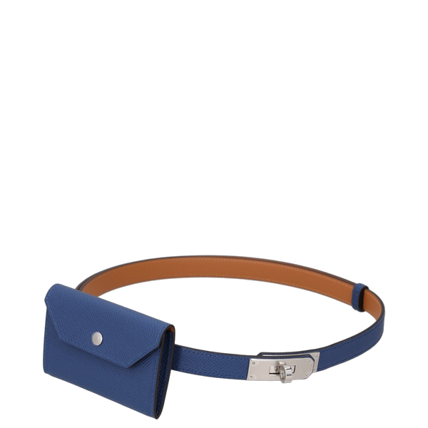 Hermès Epsom calfskin leather belt in blue — view 8